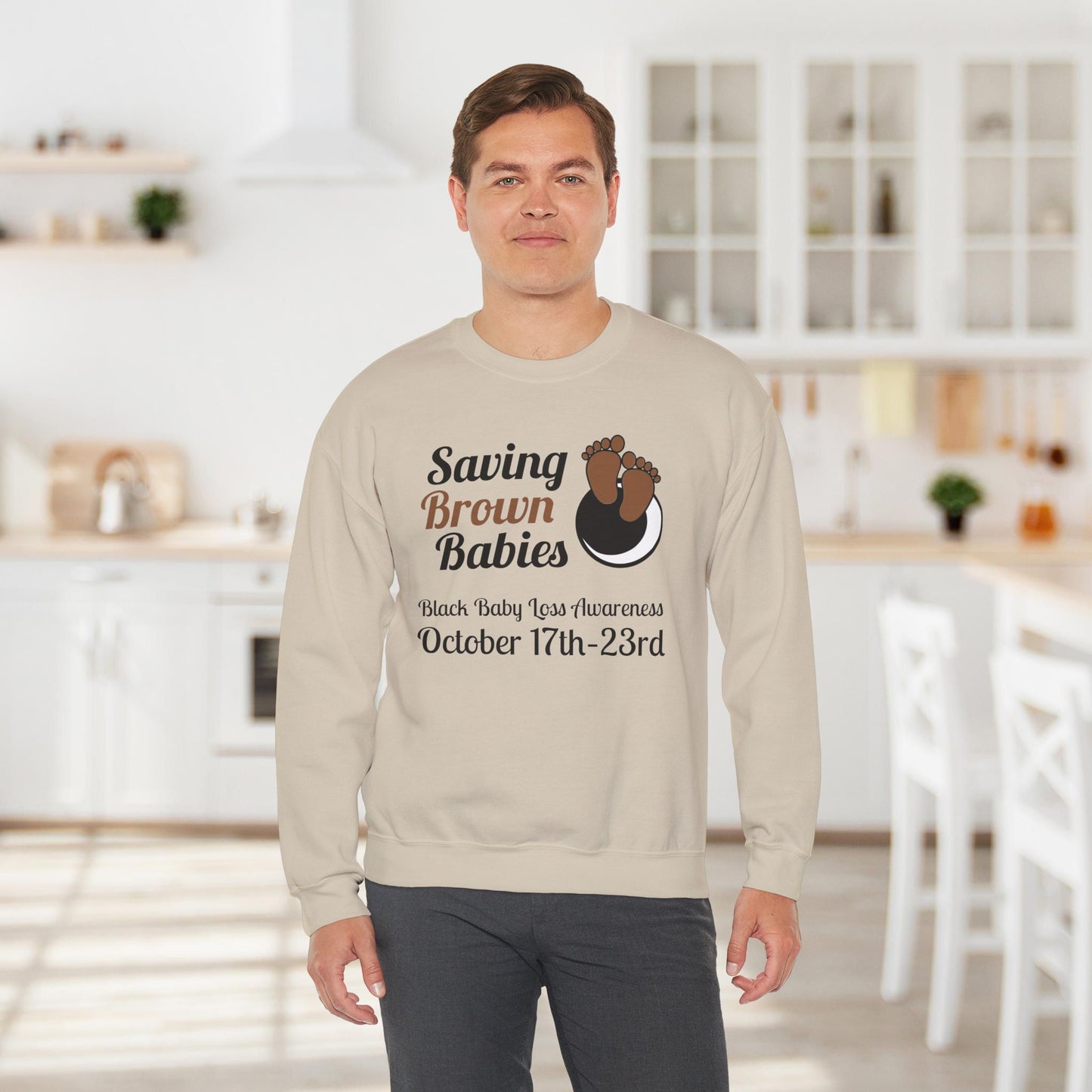 Quietly United in Loss Together Non-Profit / Saving Brown Babies Charity Crew Neck Sweatshirt, Grossesse et sensibilisation à la perte du nourrisson