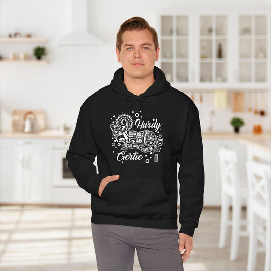 Black Hurdy Gertie Hooded Sweatshirt, Frenchton Dog Line Art Hoodie