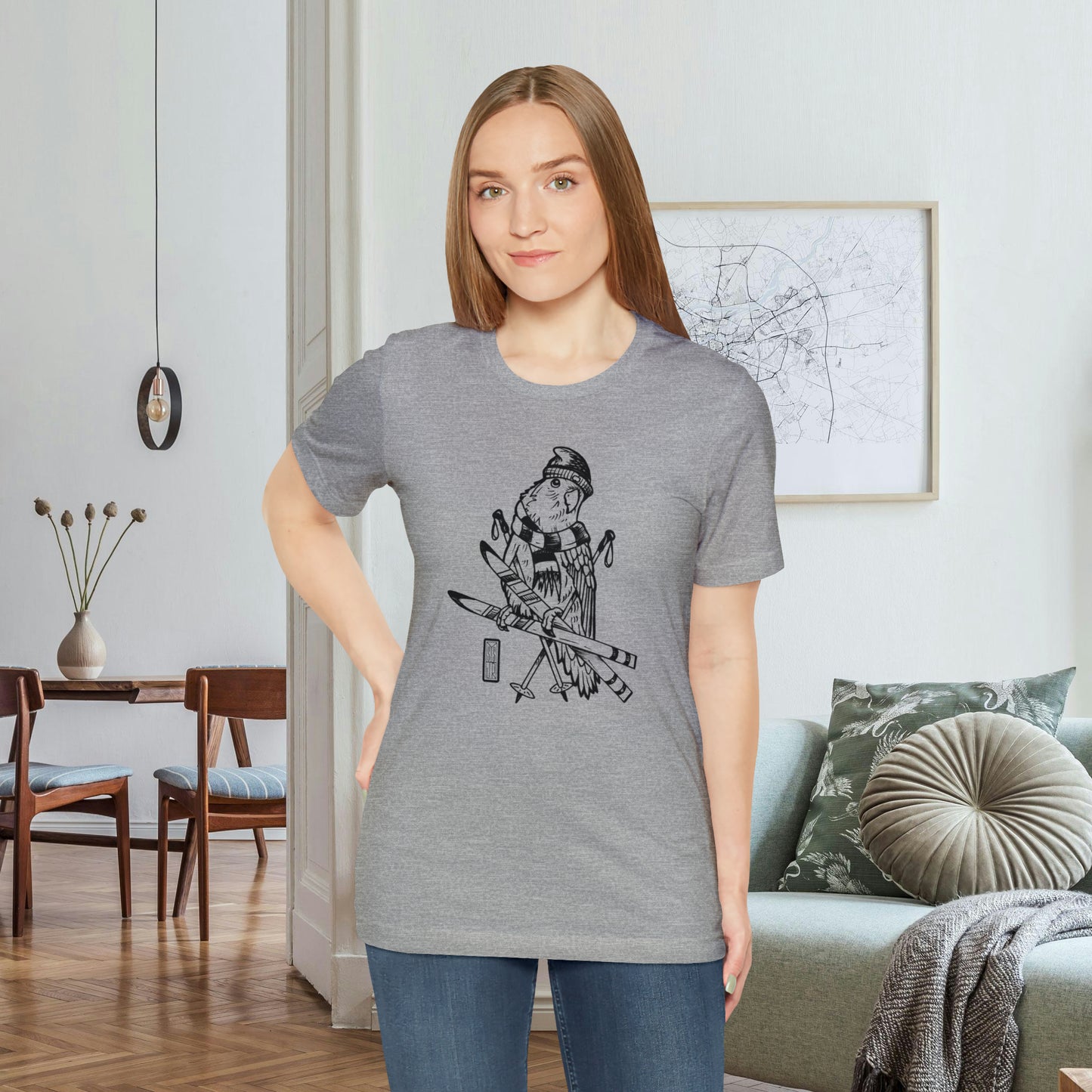Lovebird Goes Skiing, Line Art Tee