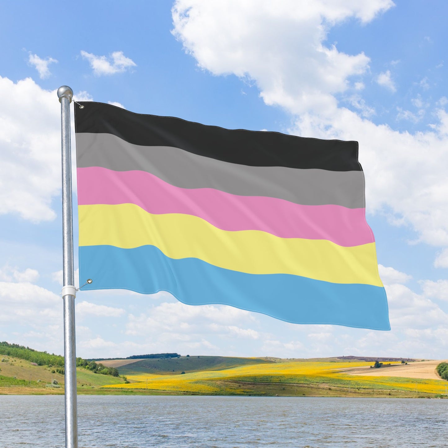 Polygender Double-Sided Pride Flag with Grommets