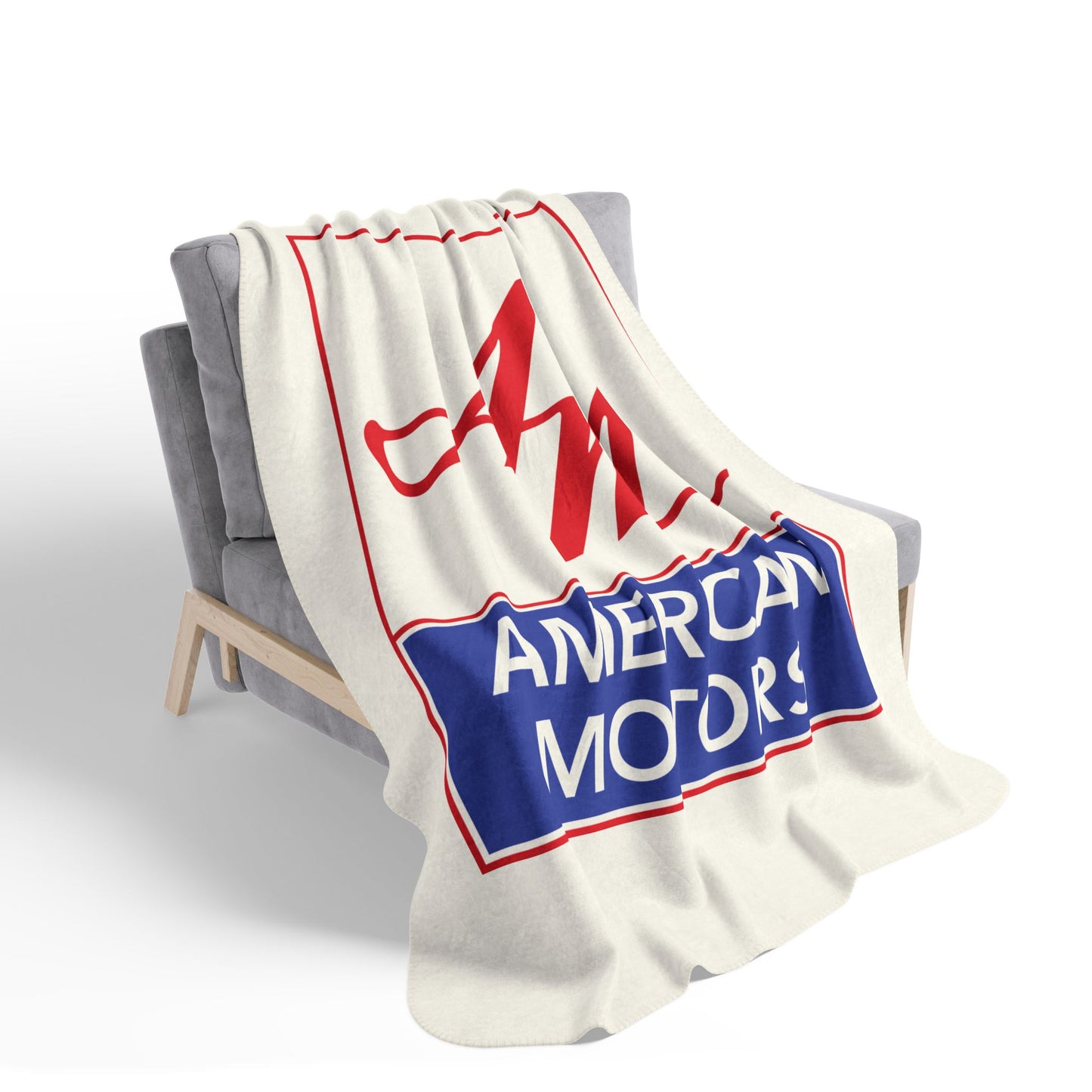 AMC Square Logo Ivory Fleece Sherpa Blanket