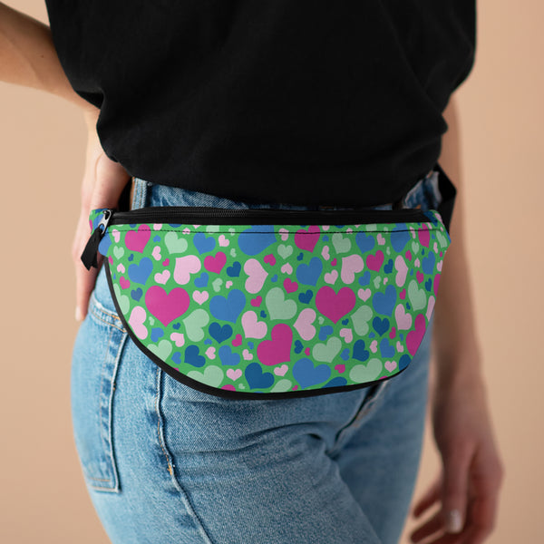 One size Polysexual Pride Hearts Fanny Pack