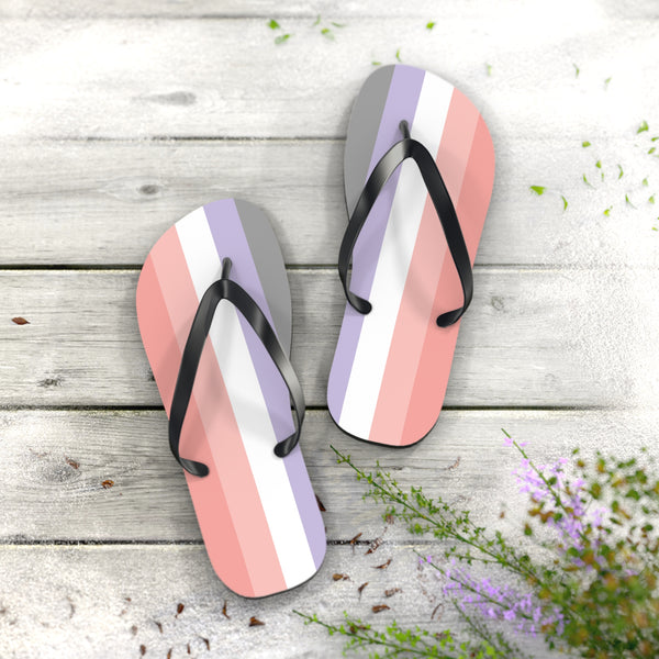 XL Black sole Cupioromantic Pride Flip Flops
