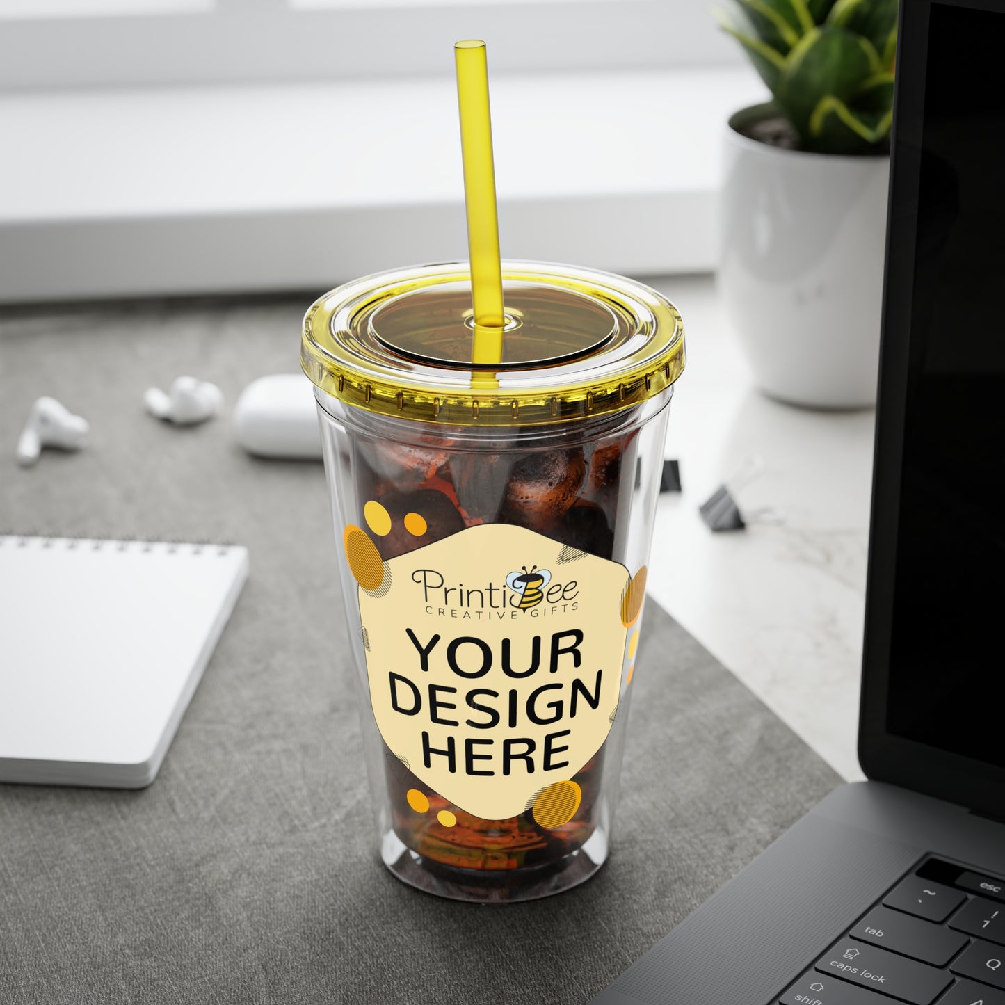 Custom 16oz Tumbler with Straw