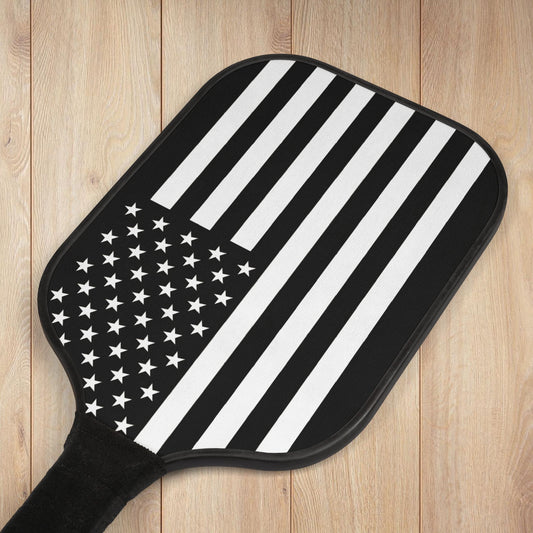 Black & White U.S.A. Flag Pickleball Kit