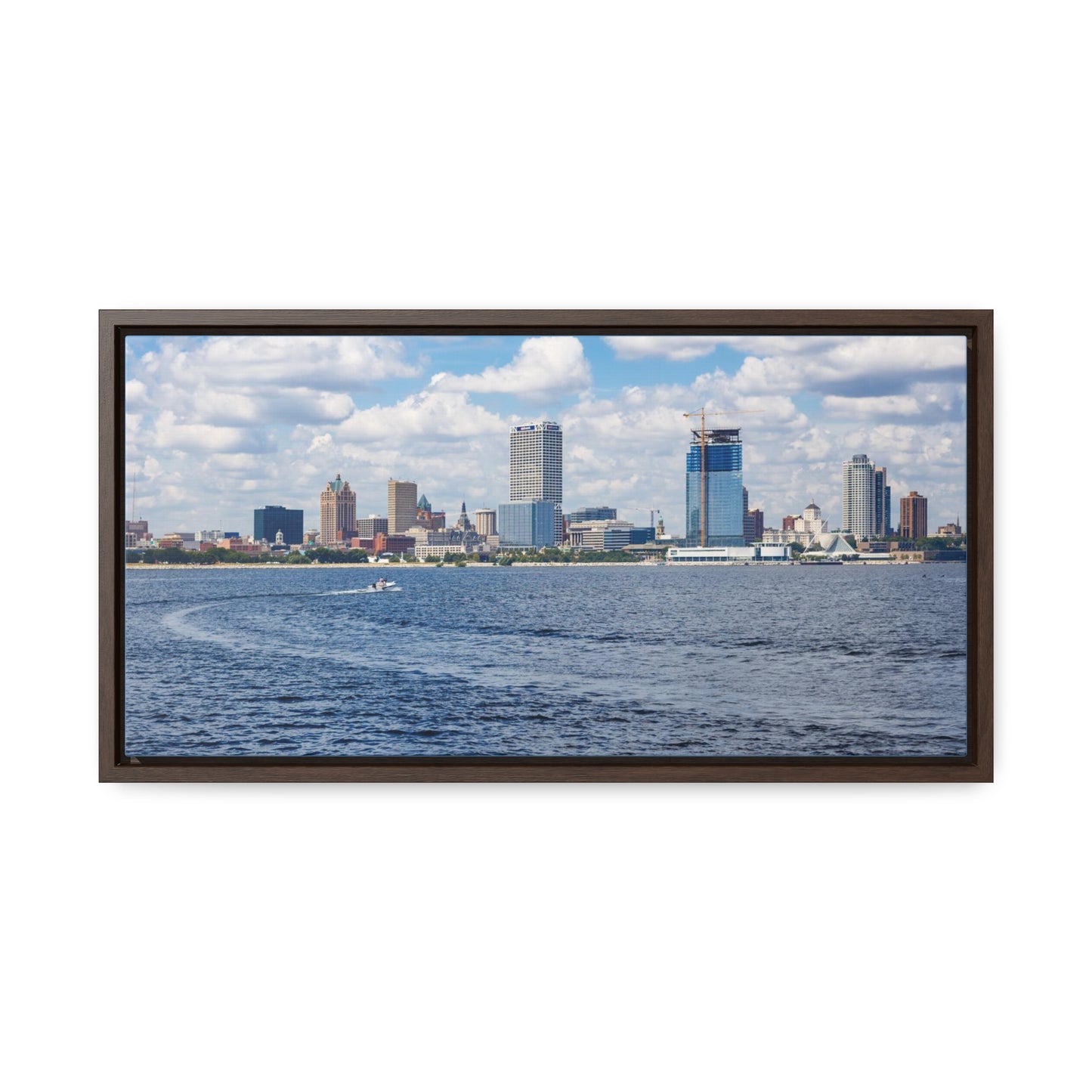 Milwaukee Wisconsin Skyline du lac Michigan, photographie encadrée sur toile