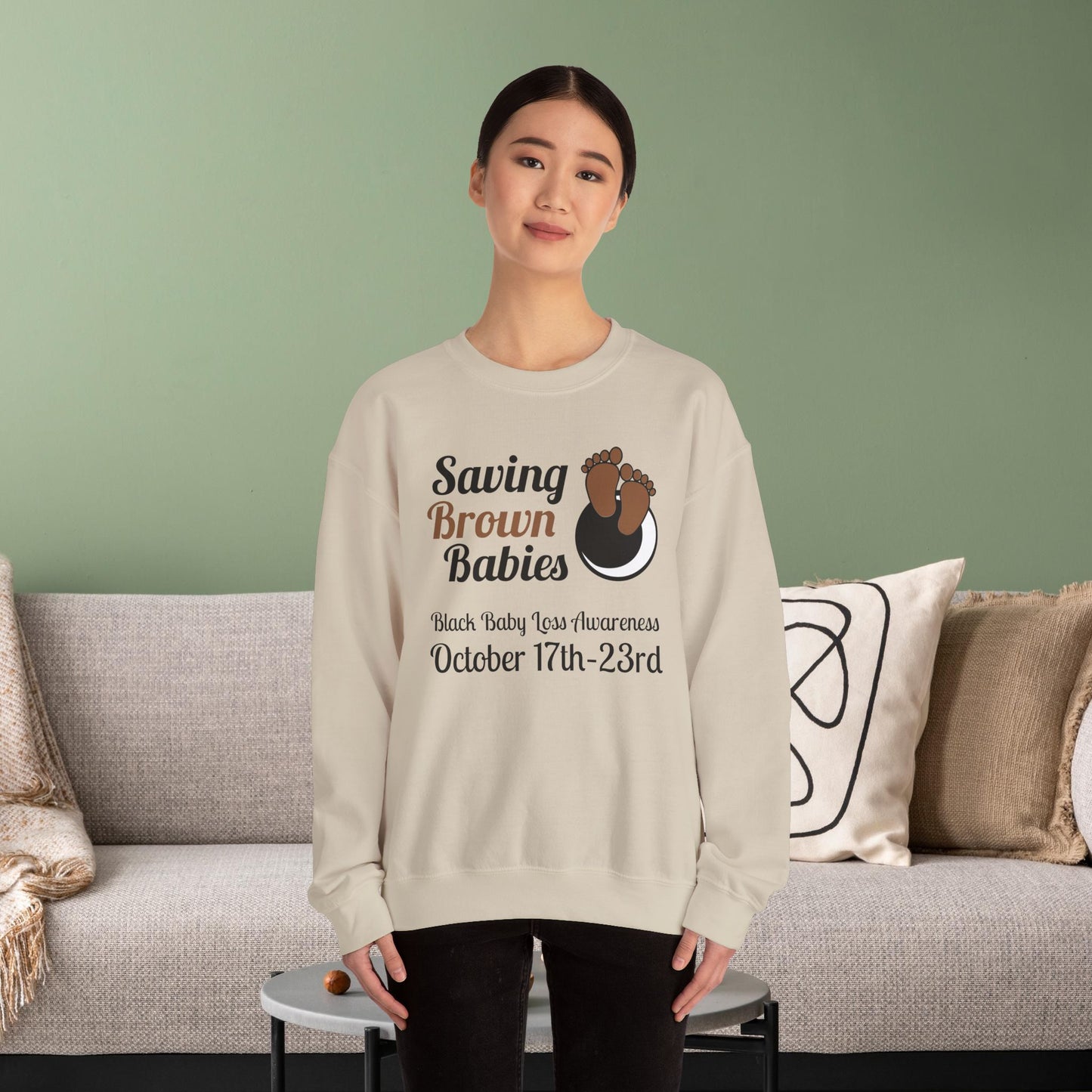 Quietly United in Loss Together Non-Profit / Saving Brown Babies Charity Crew Neck Sweatshirt, Grossesse et sensibilisation à la perte du nourrisson