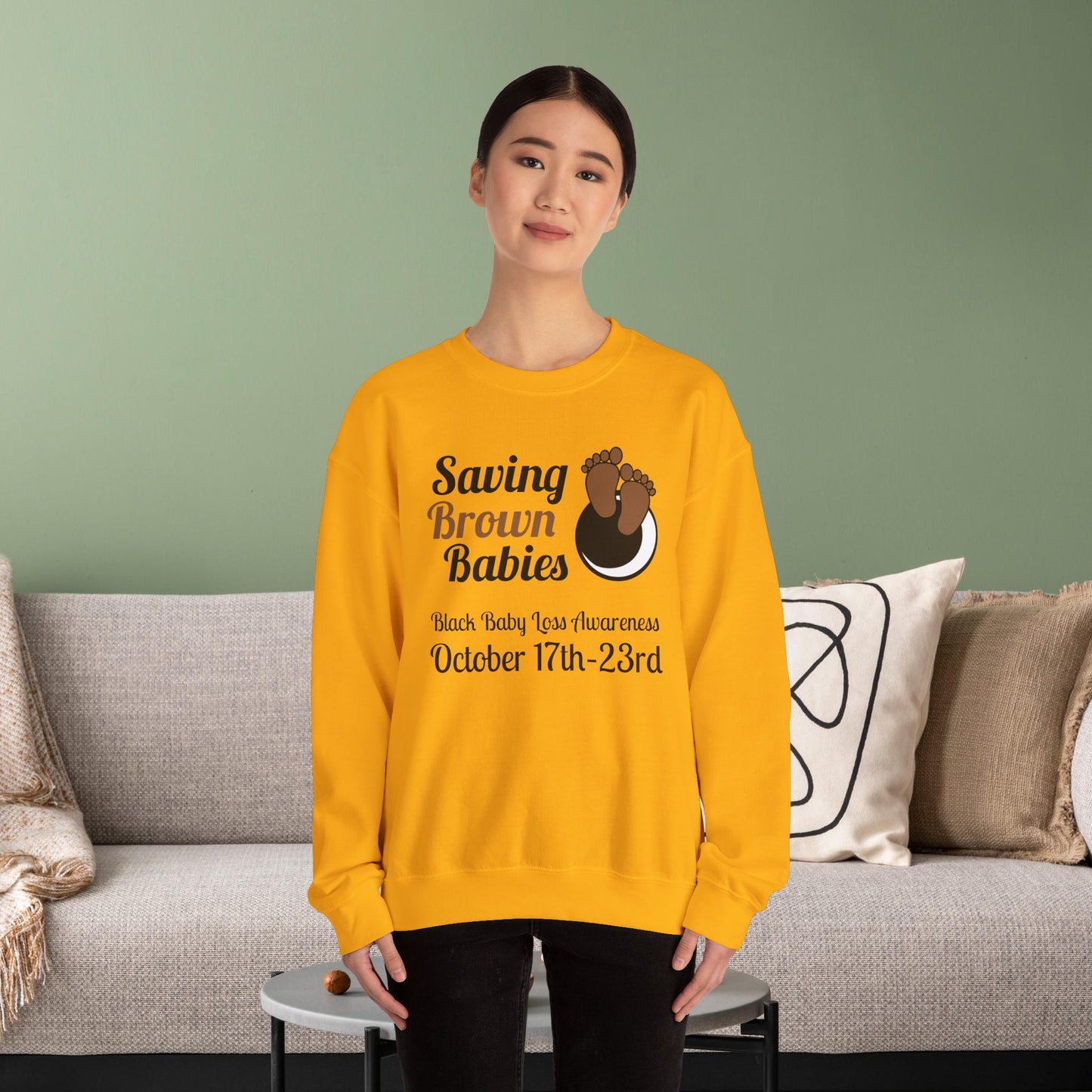 Quietly United in Loss Together Non-Profit / Saving Brown Babies Charity Crew Neck Sweatshirt, Grossesse et sensibilisation à la perte du nourrisson