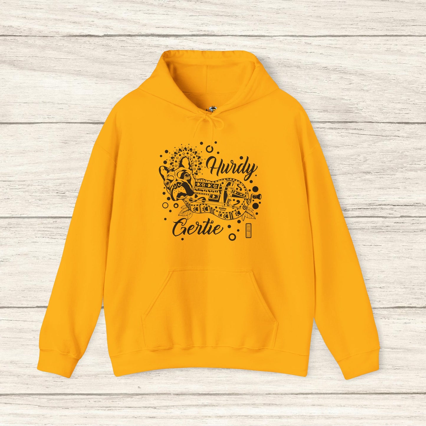 Hurdy Gertie Hooded Sweatshirt, Frenchton Dog Line Art Hoodie