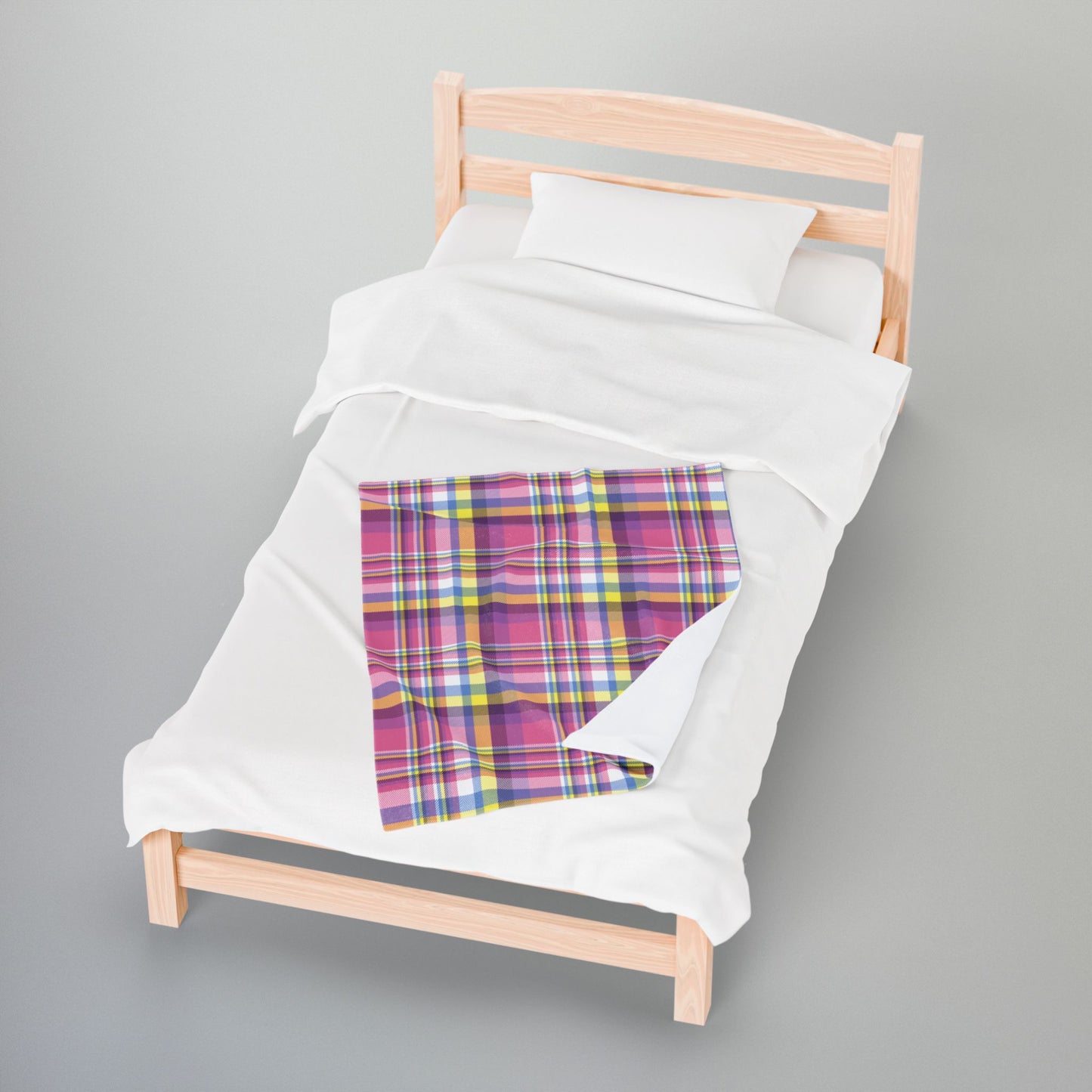 Bigender Yellow Pride Plaid Velveteen Plush Blanket
