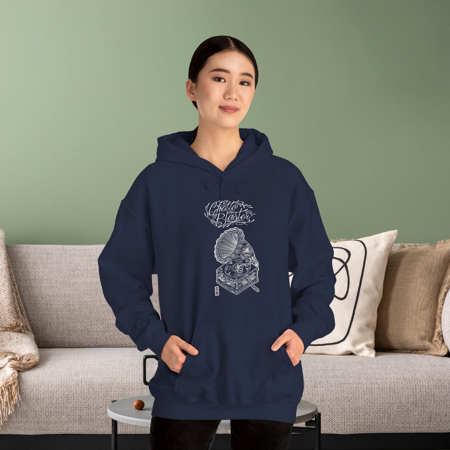 Ghetto Blaster, sudadera con capucha de arte lineal