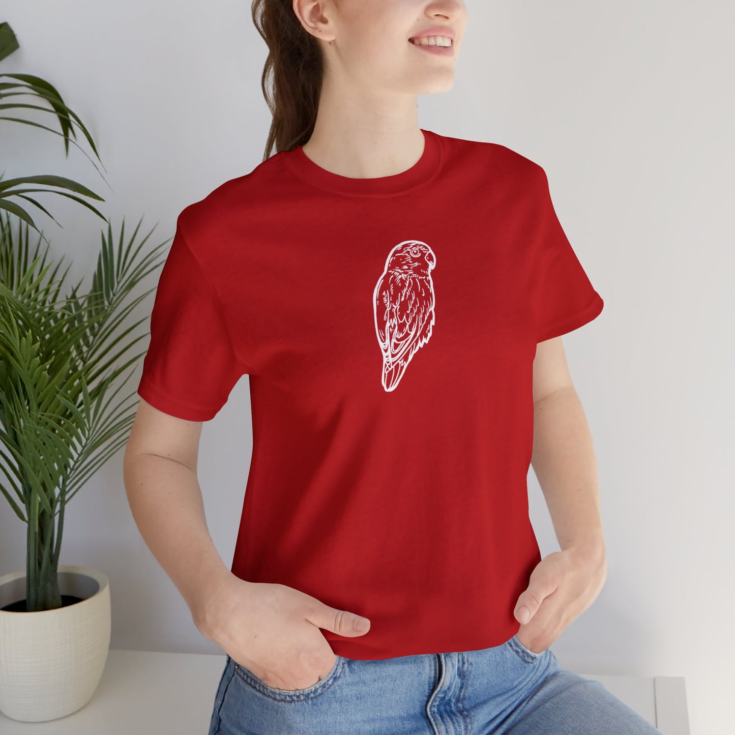 Cuddly Lovebird, Line Art Tee