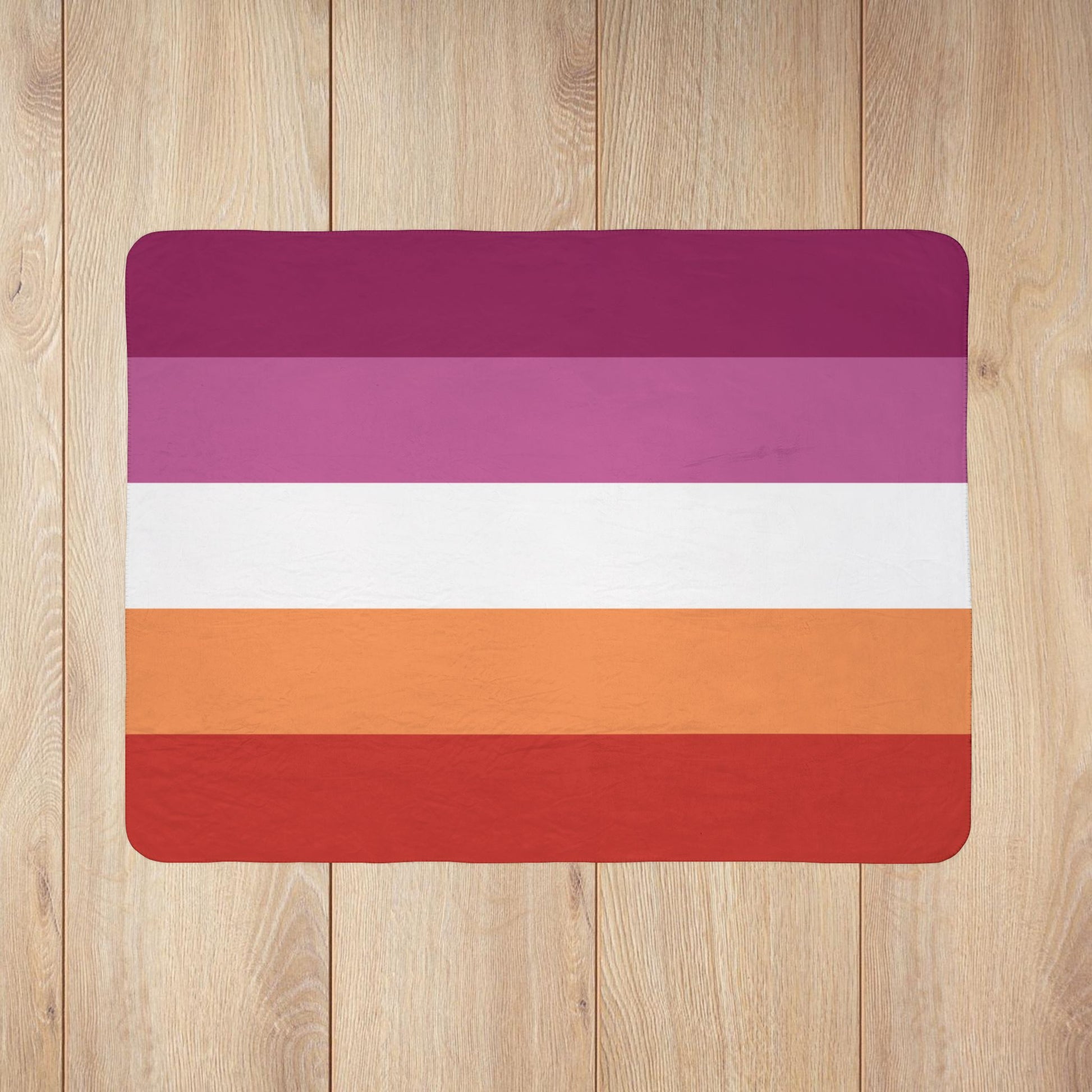 Lesbian Sunset Pride Flag Fleece Sherpa Blanket