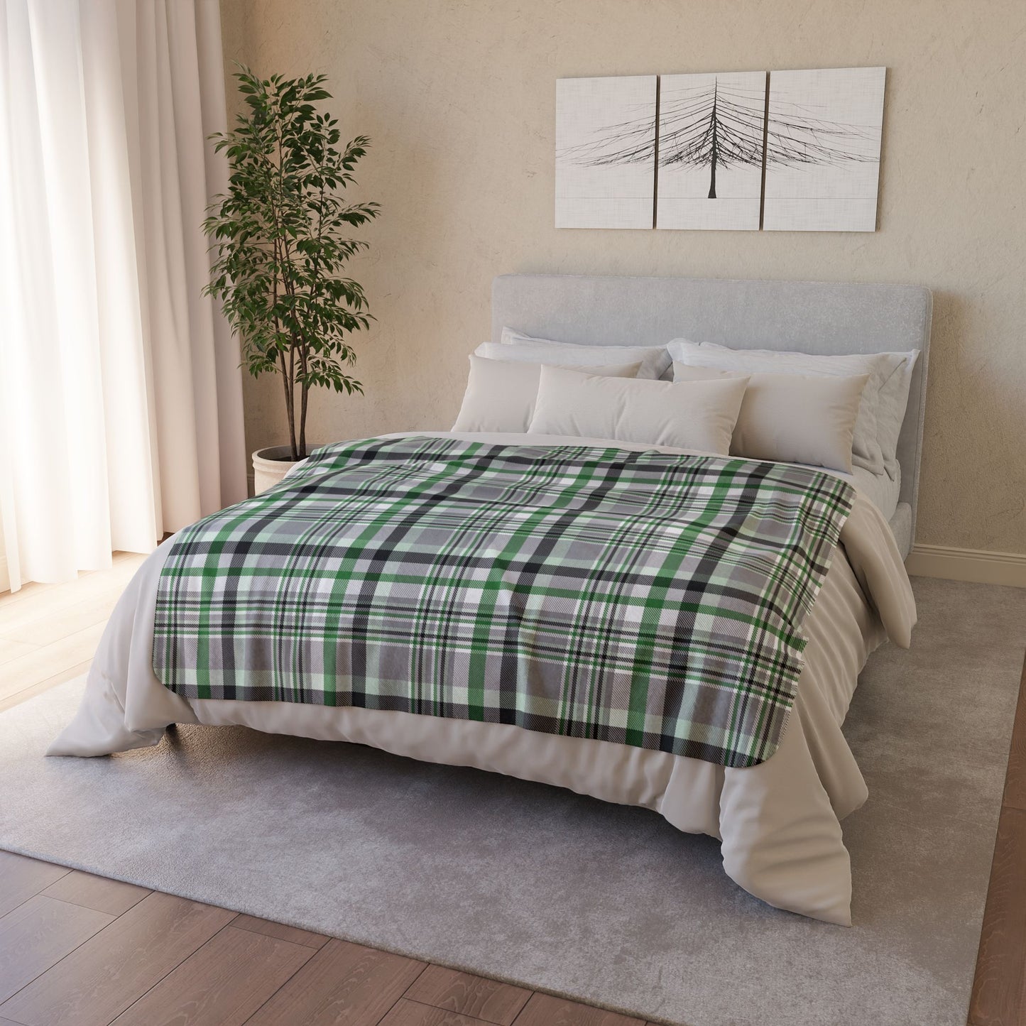 Demiromantic Pride Plaid Fleece Sherpa Blanket
