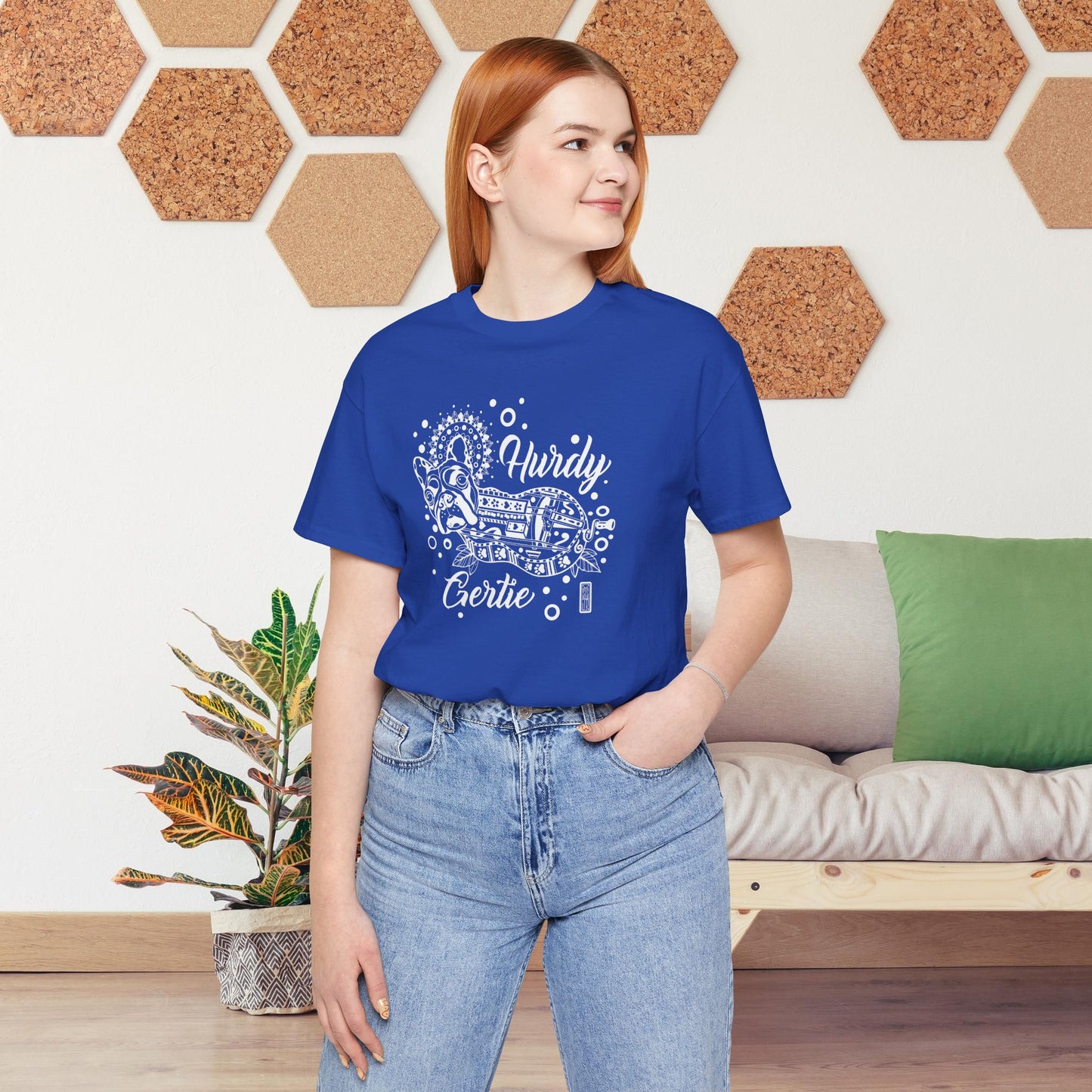 Hurdy Gertie Tee, Frenchton Dog Line Art Shirt