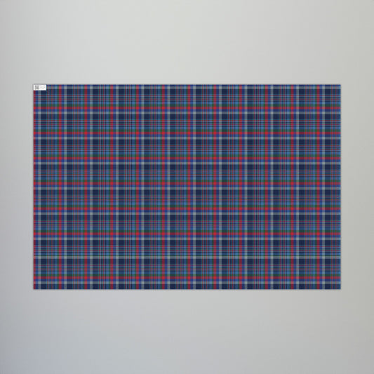 Christmas Navy & Silver Dallas TX Plaid Gift Wrapping Paper Roll
