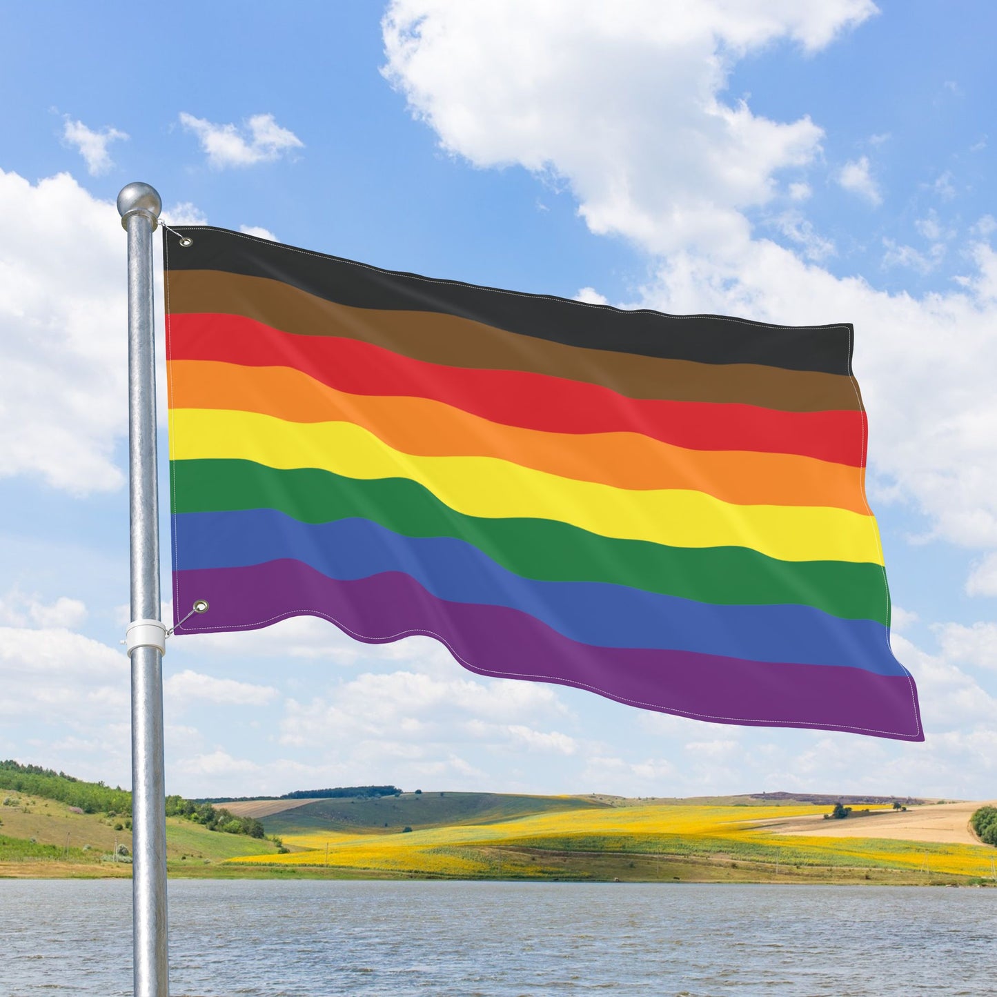Philadelphia Philly Rainbow Pride Double-Sided Flag with Grommets