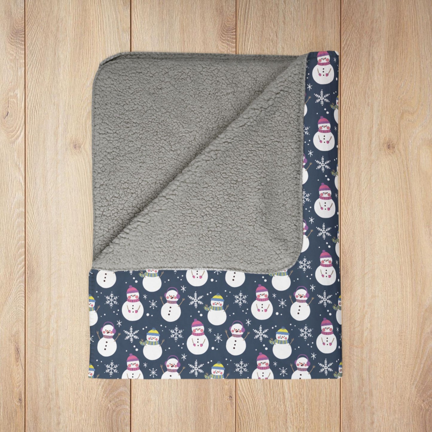 Bigender Pride Snowmen Fleece Sherpa Blanket