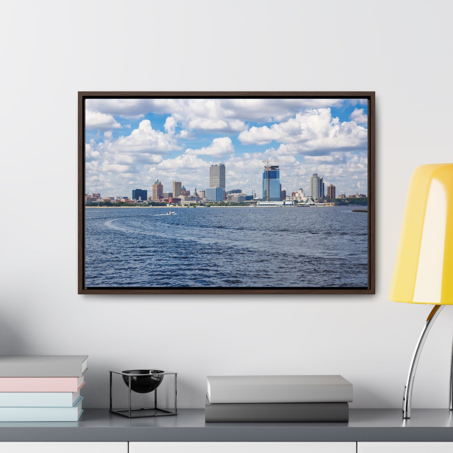 Milwaukee Wisconsin Skyline du lac Michigan, photographie encadrée sur toile