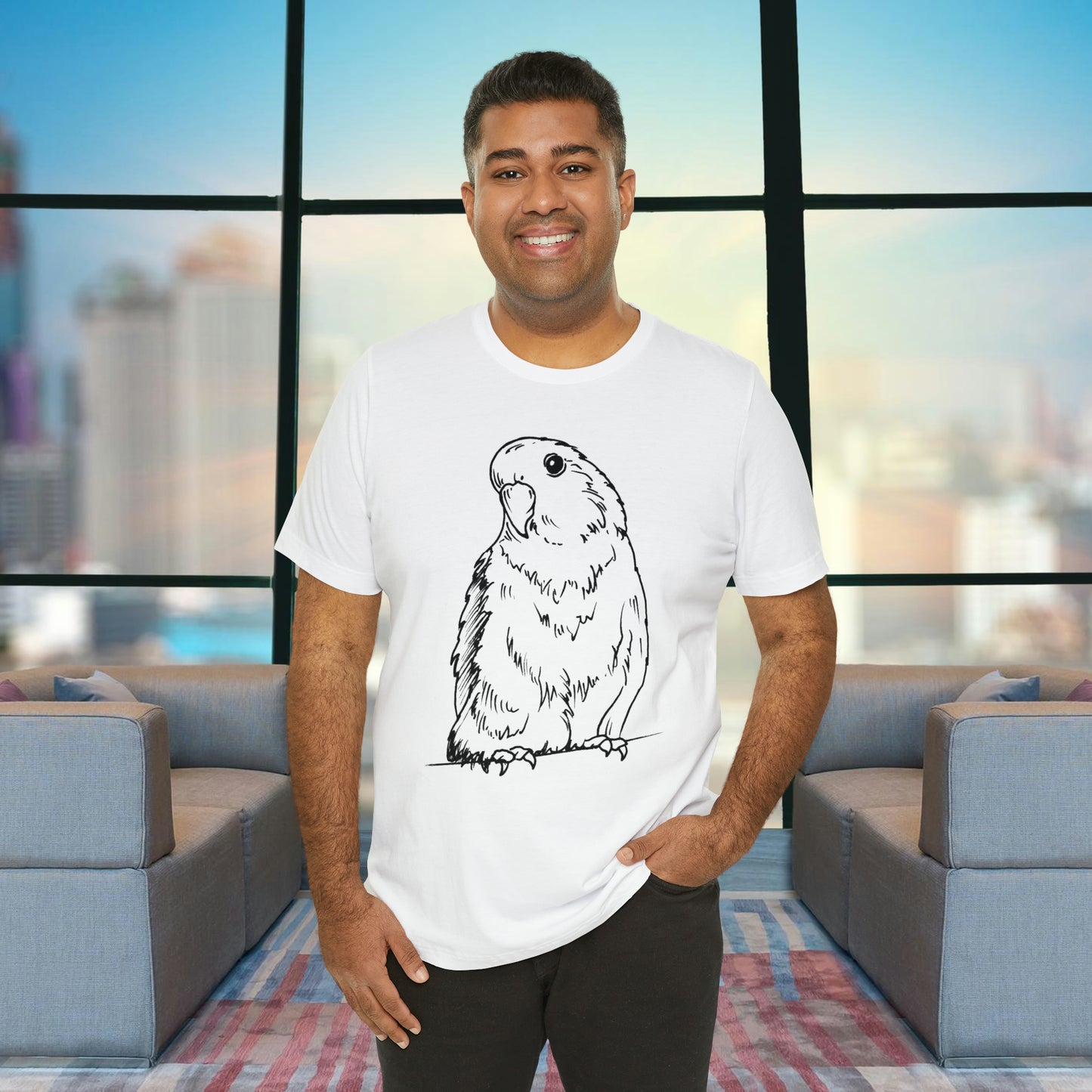 Floofball Lovebird, Line Art Tee