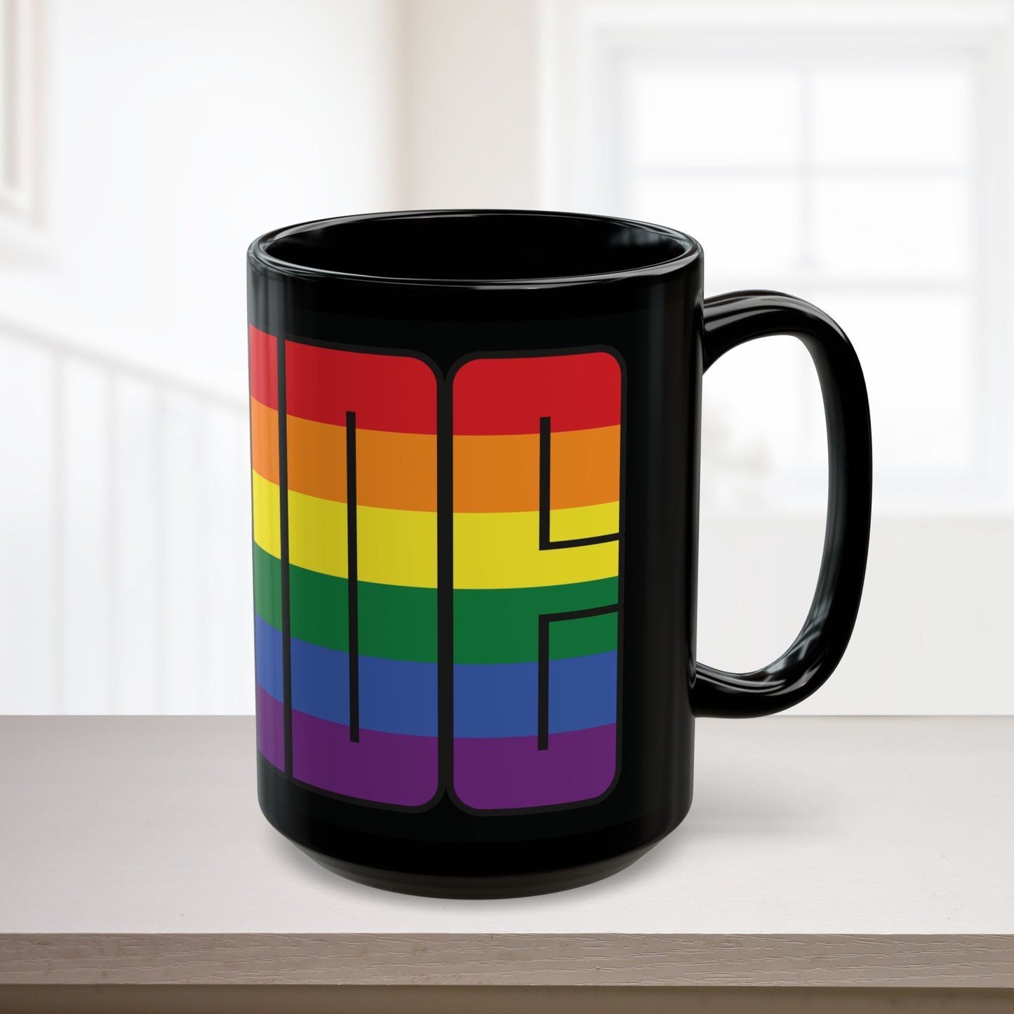Rainbow Progress Pride 11oz or 15oz Black or White Ceramic Mug