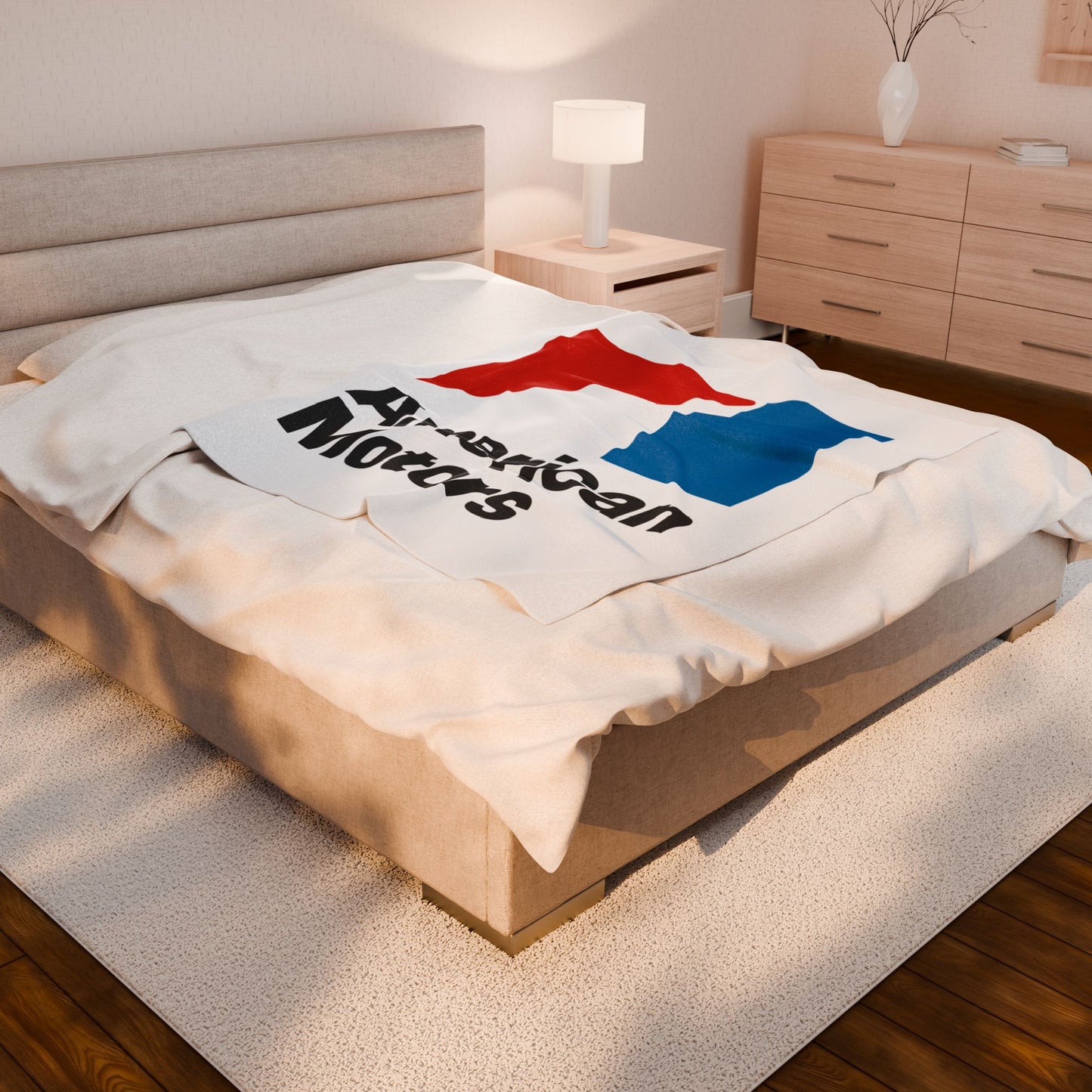 Velveteen Plush AMC Logo White Blanket
