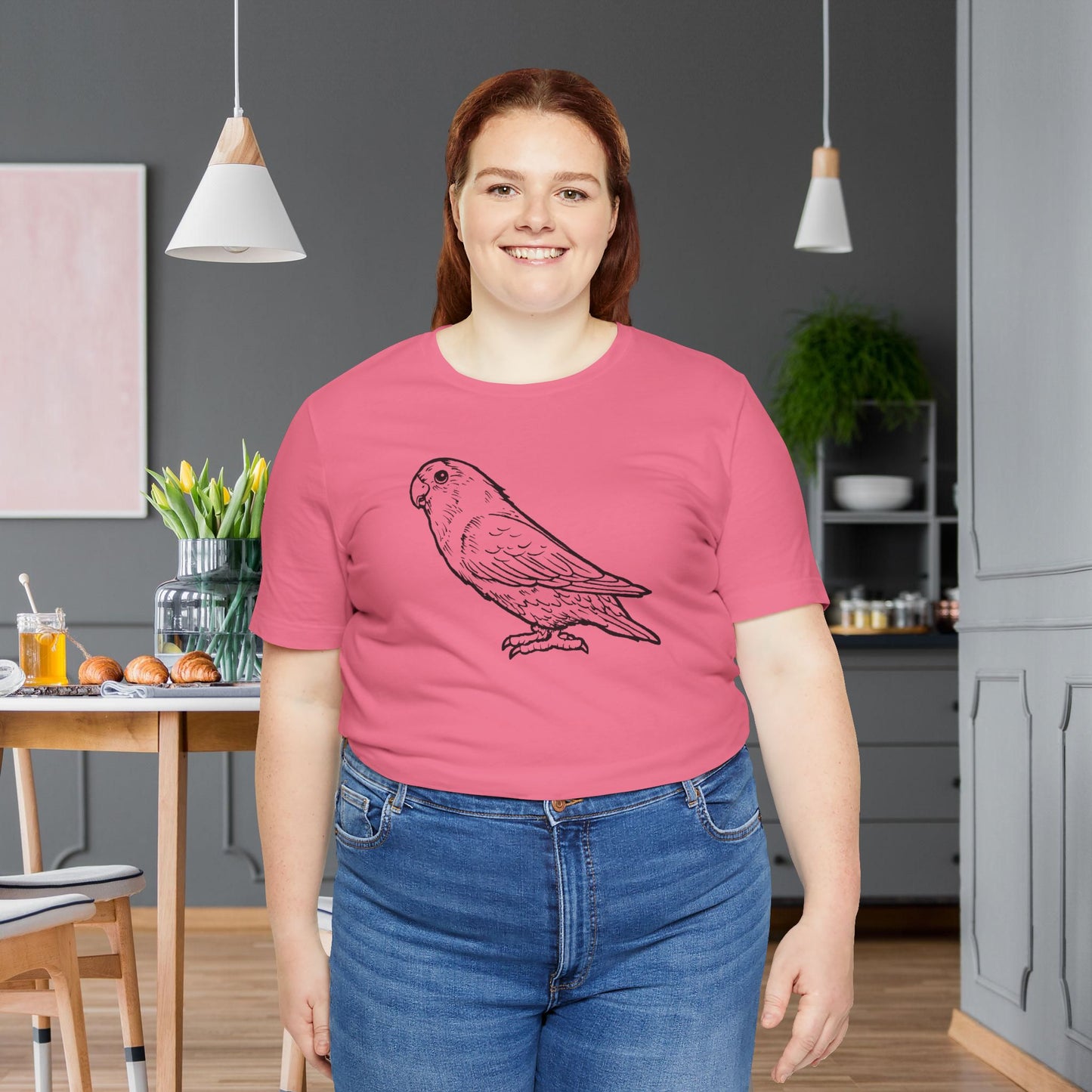 Holly Girl Lovebird, Line Art Tee