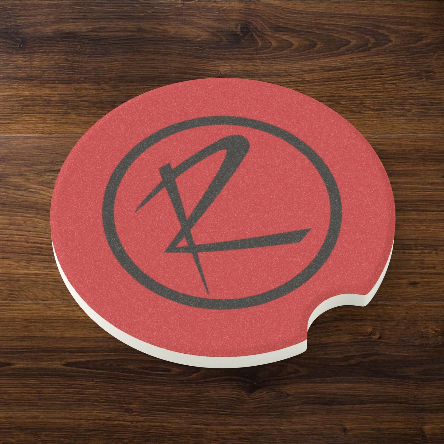 Rambler Logo Red & Black Soapstone Car Cup-Holder Coaster