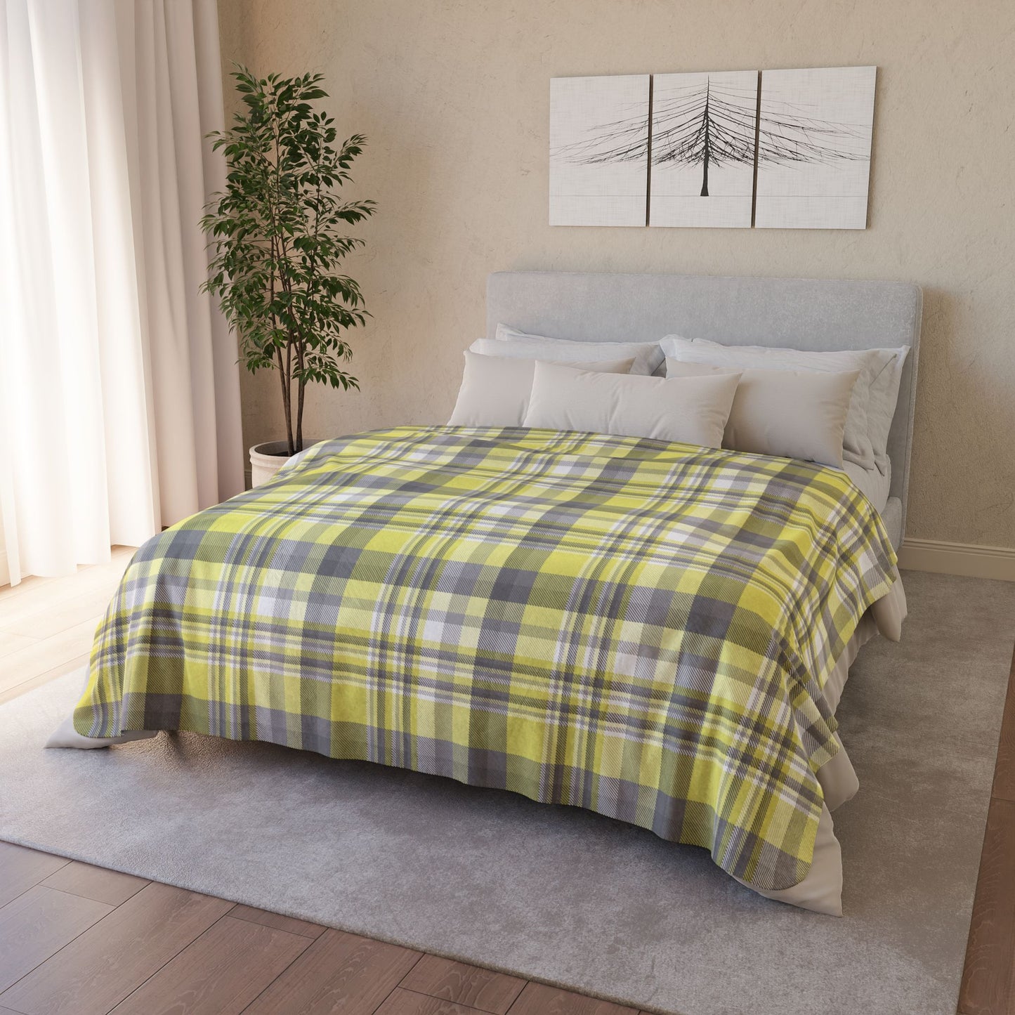 Demigender Pride Plaid Fleece Sherpa Blanket