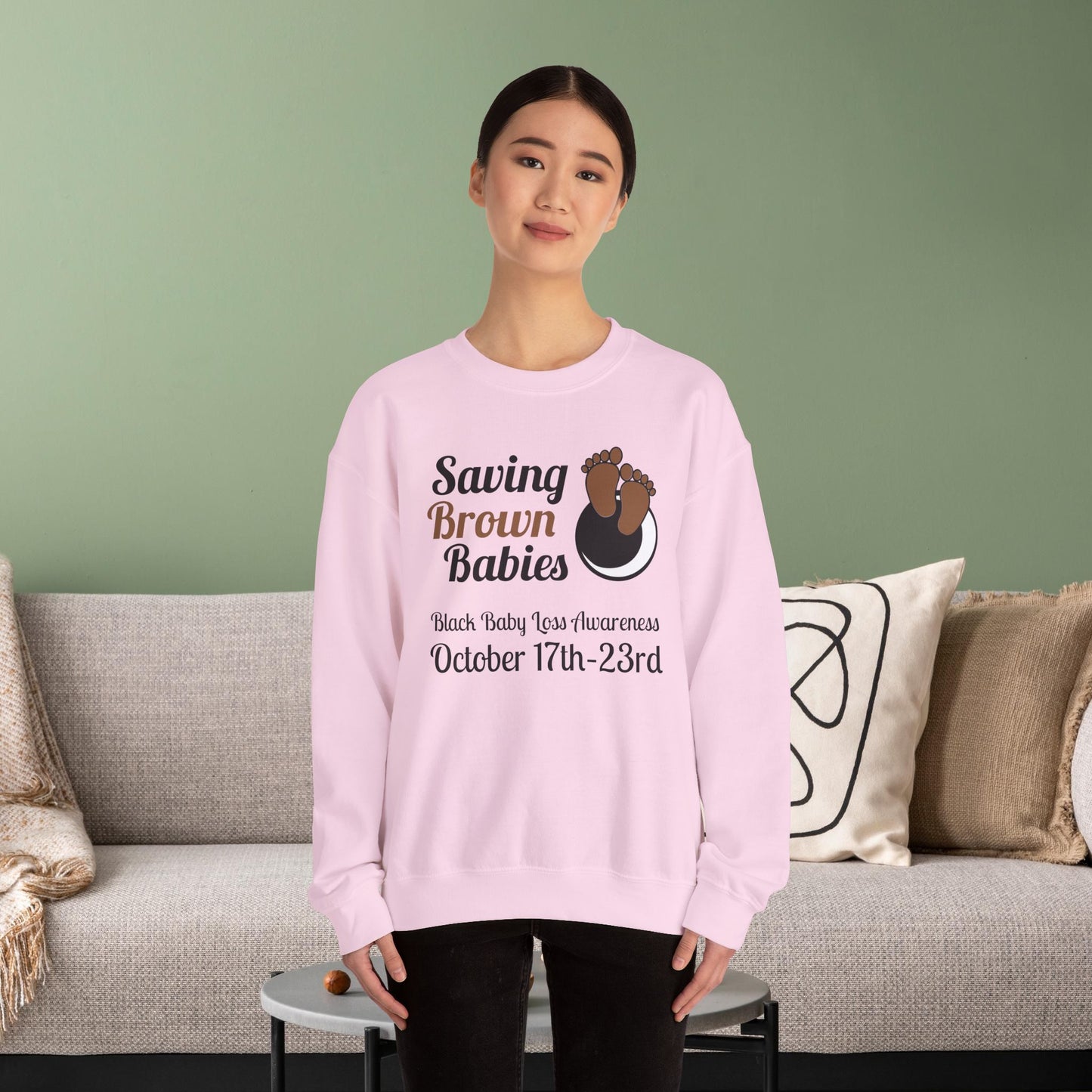Quietly United in Loss Together Non-Profit / Saving Brown Babies Charity Crew Neck Sweatshirt, Grossesse et sensibilisation à la perte du nourrisson