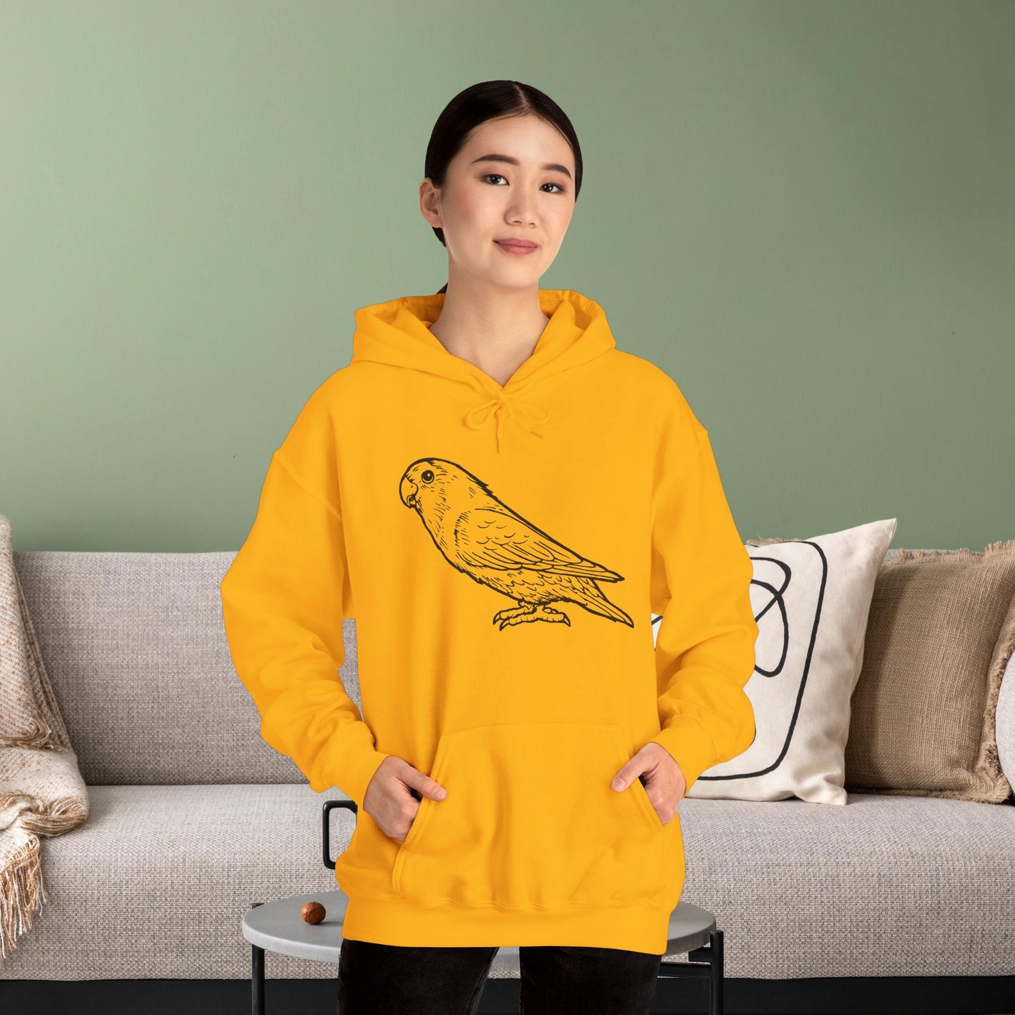 Holly Girl, Lovebird Line Art Hoodie