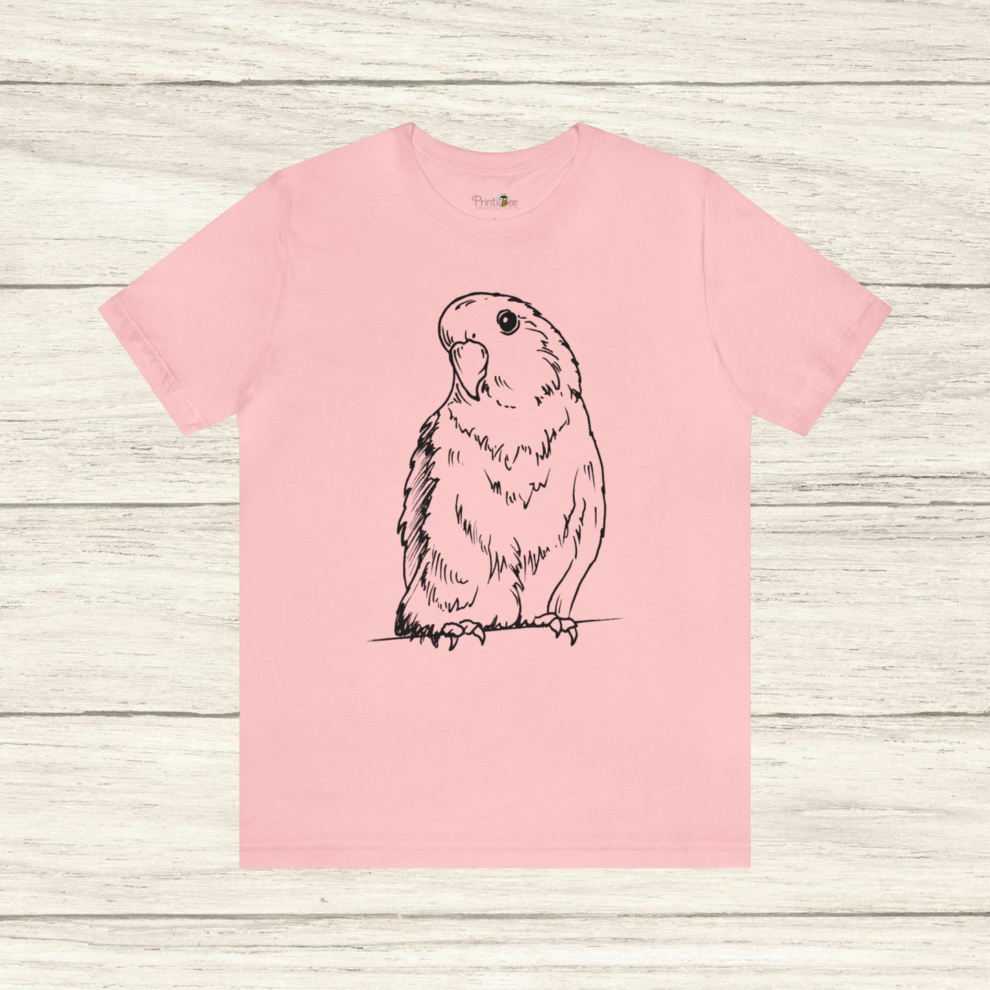 Floofball Lovebird, Line Art Tee