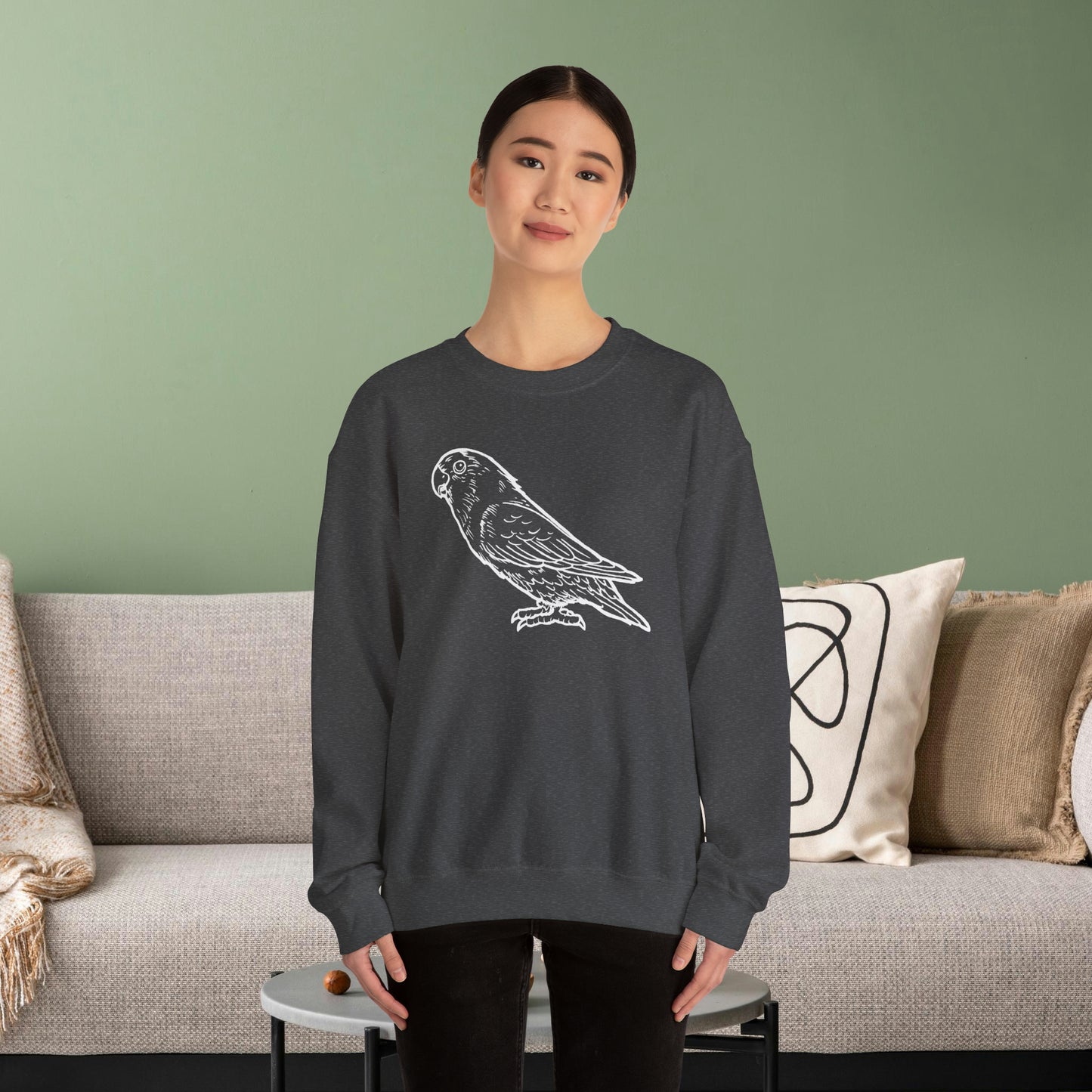 Holly Girl, Lovebird Line Art Crew Neck Sweatshirt