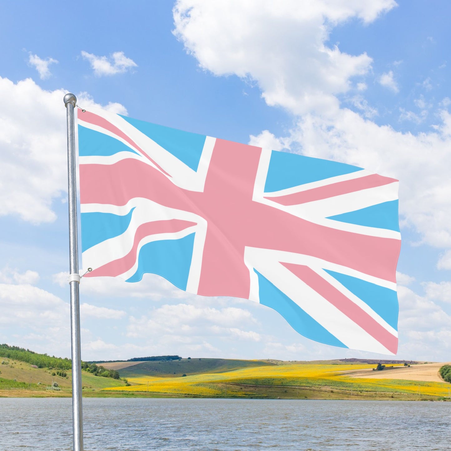 UK Transgender Pride Flag with Grommets
