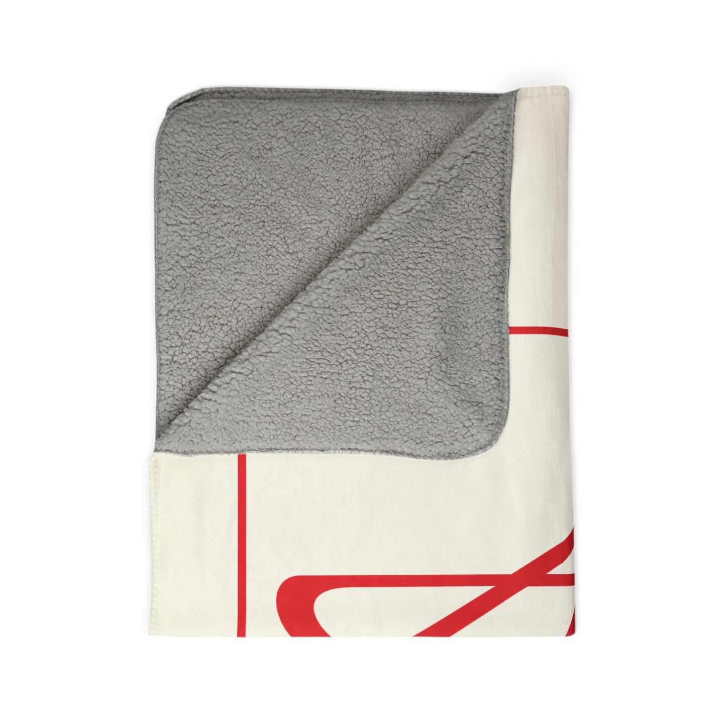 AMC Square Logo Ivory Fleece Sherpa Blanket