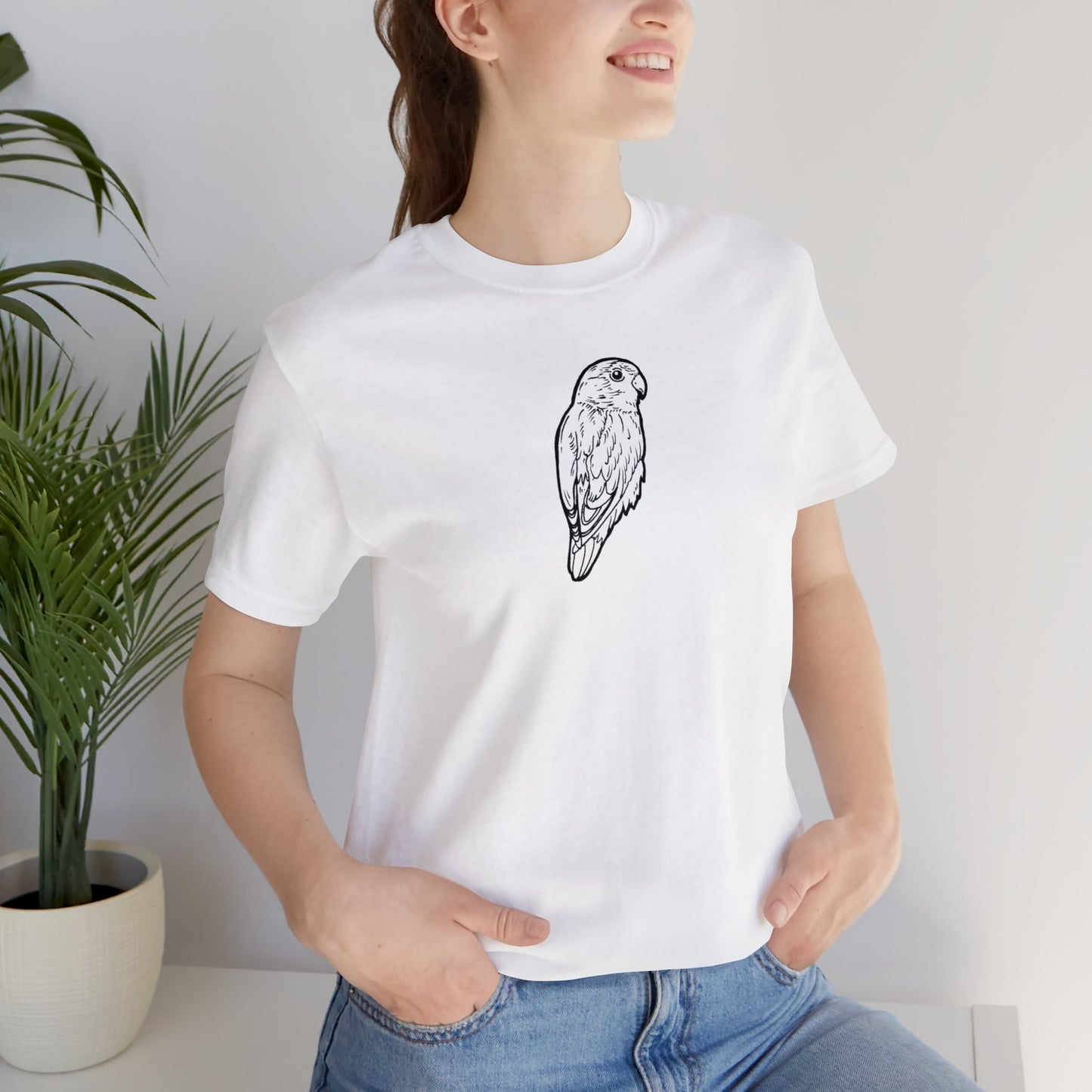 Cuddly Lovebird, Line Art Tee