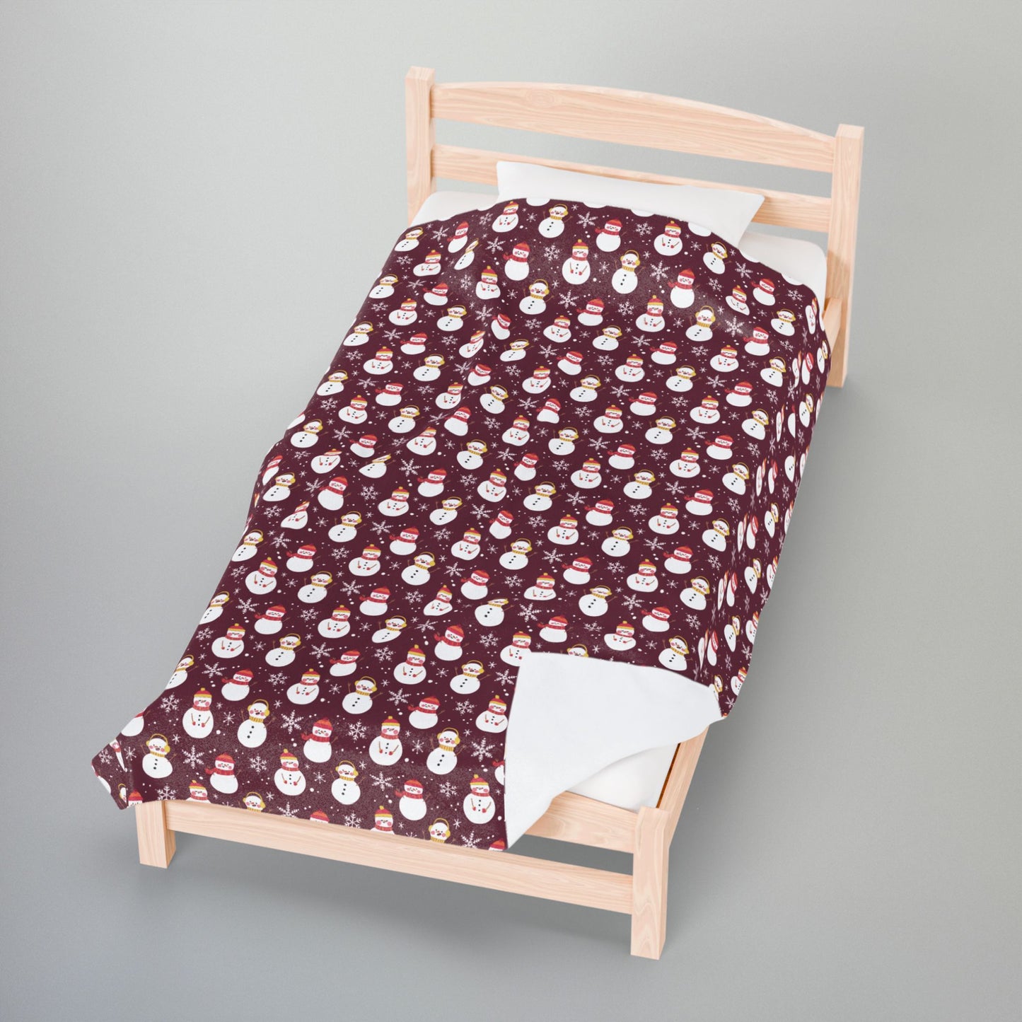 Non-Binary Girl Pride Snowmen Velveteen Plush Blanket