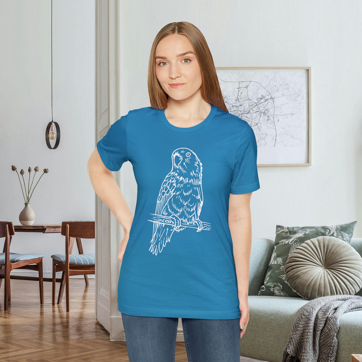 Lovebird Cutie Pie, camiseta de arte lineal