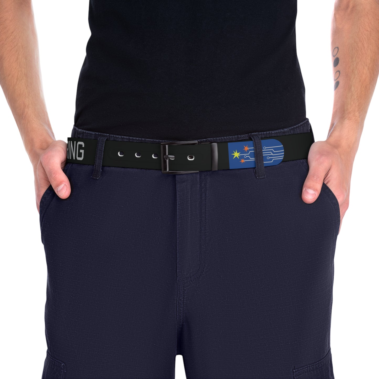 Black Irvine Ondrey Engineering Logo Belt