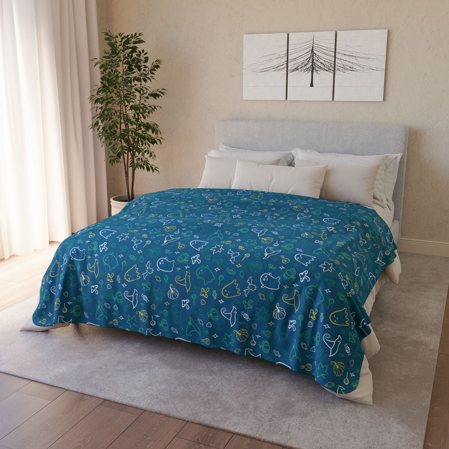 Non-Binary Boy Pride Halloween Fleece Sherpa Blanket