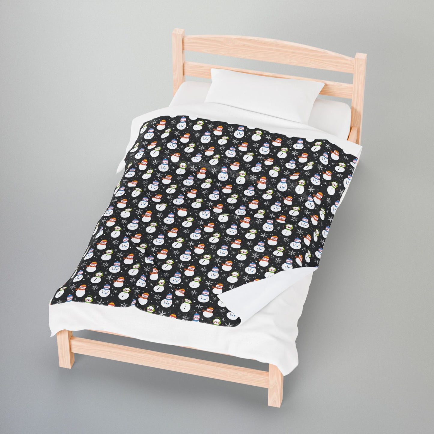 Queer Pride Snowmen Velveteen Plush Blanket