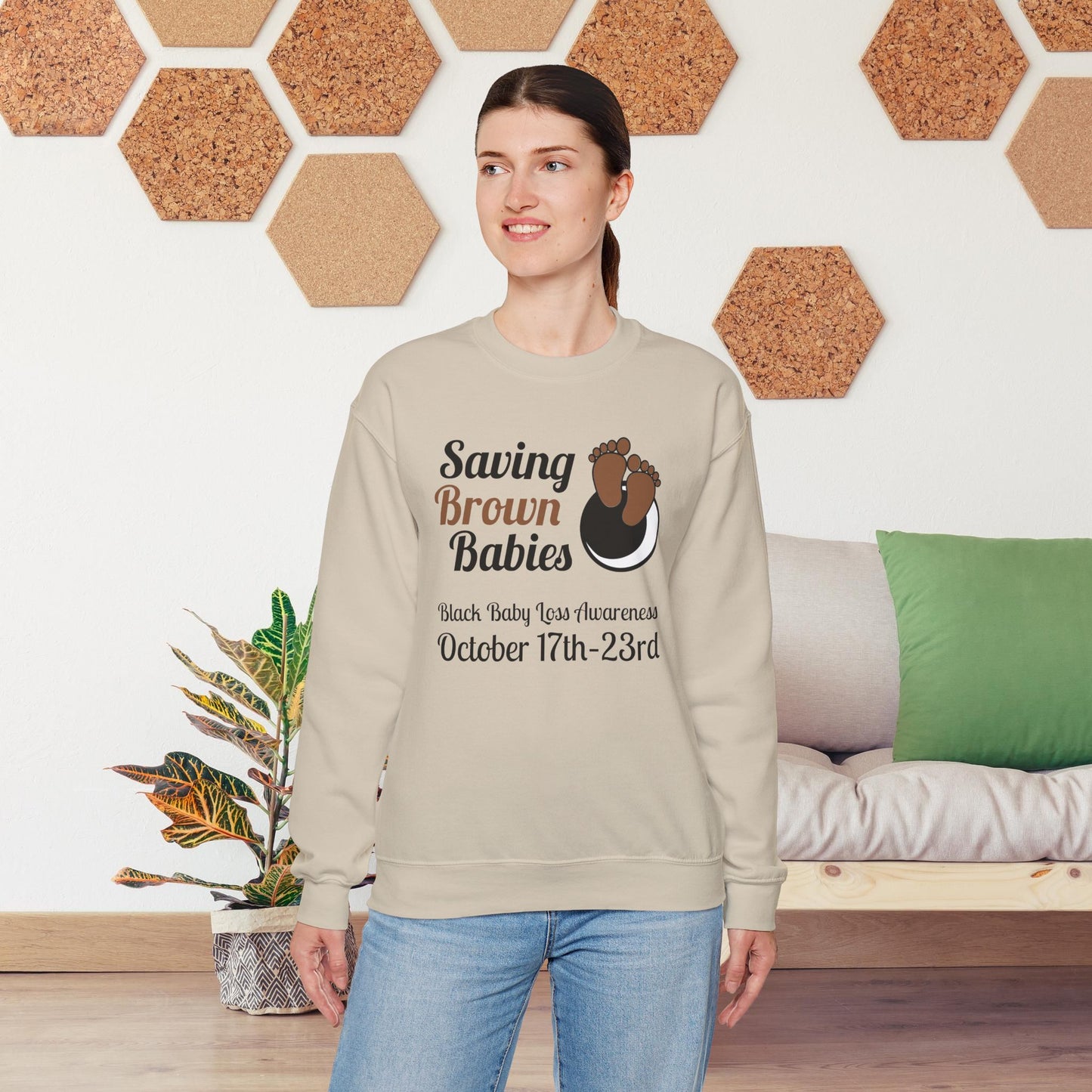 Quietly United in Loss Together Non-Profit / Saving Brown Babies Charity Crew Neck Sweatshirt, Grossesse et sensibilisation à la perte du nourrisson