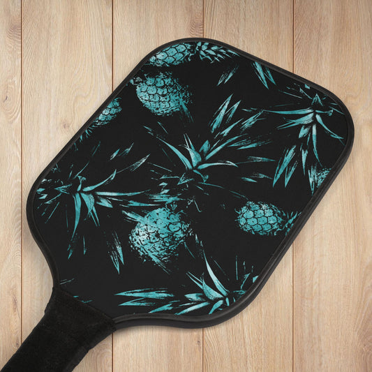 Black & Turquoise Pineapple Pickleball Paddles