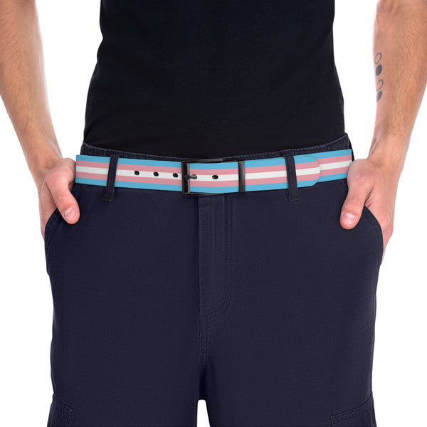 Black Metal 50'' Transgender Pride Flag Belt