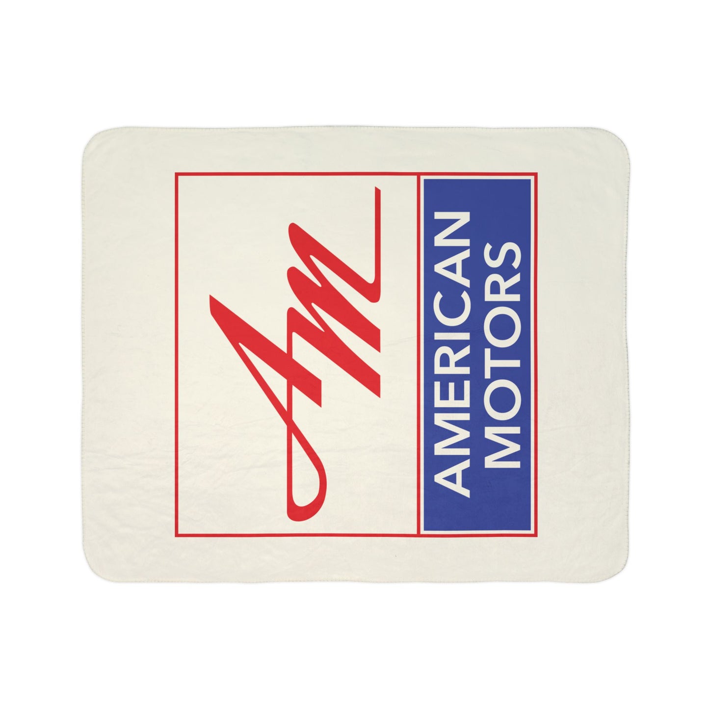 AMC Square Logo Ivory Fleece Sherpa Blanket