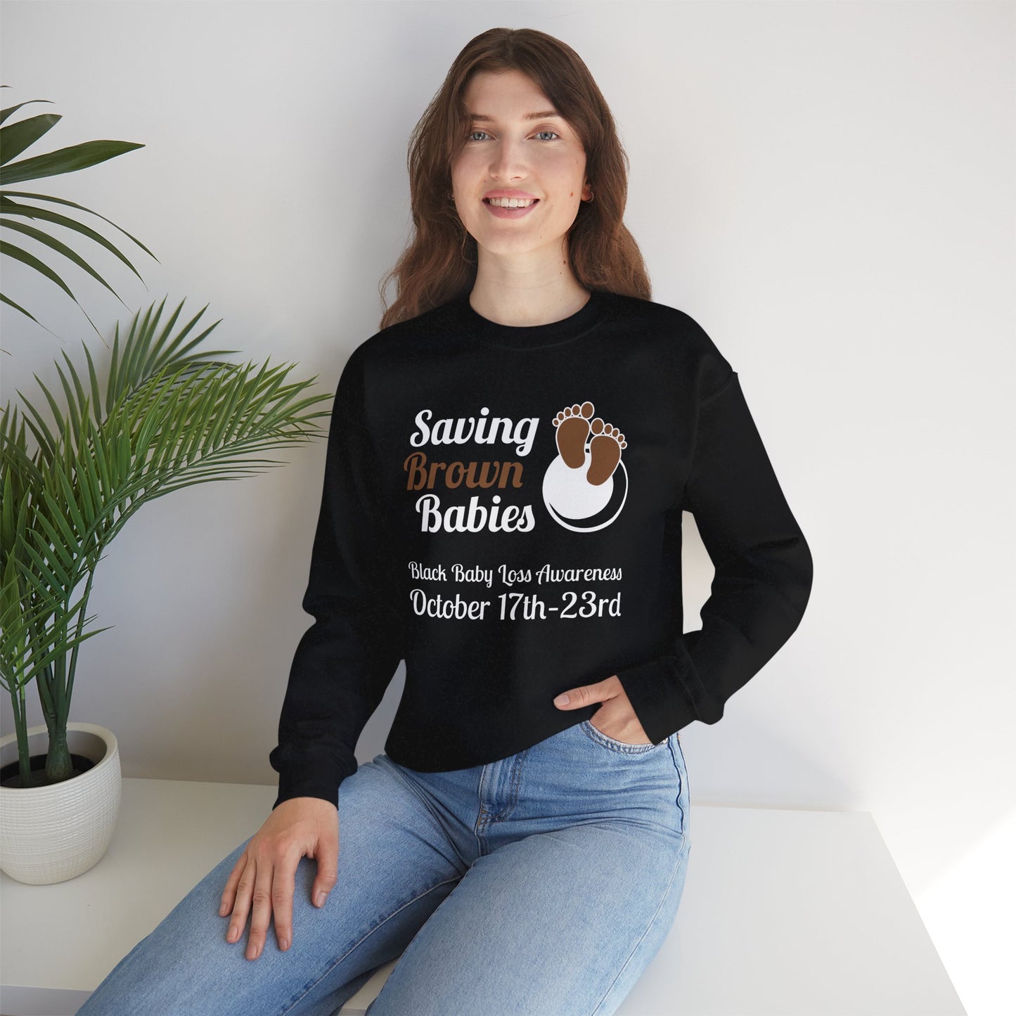 Quietly United in Loss Together Non-Profit / Saving Brown Babies Charity Crew Neck Sweatshirt, Grossesse et sensibilisation à la perte du nourrisson