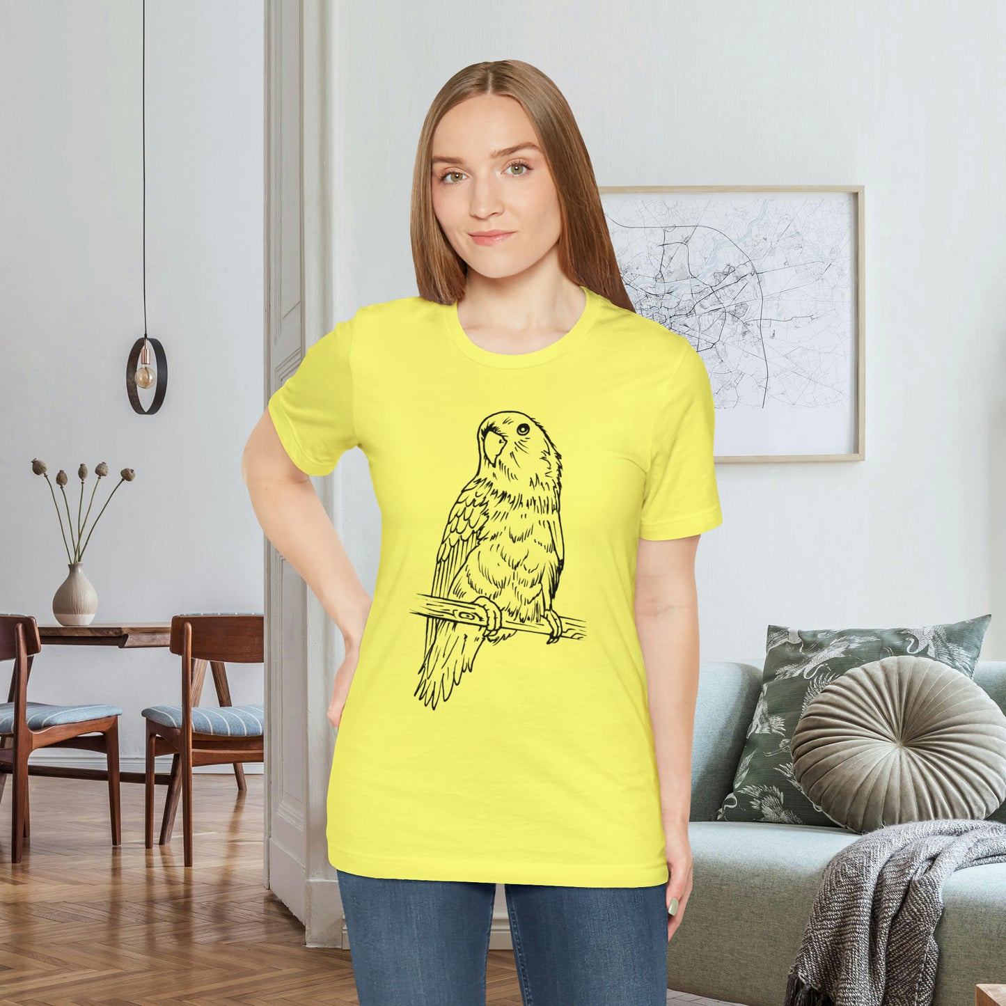 Lovebird Cutie Pie, camiseta de arte lineal