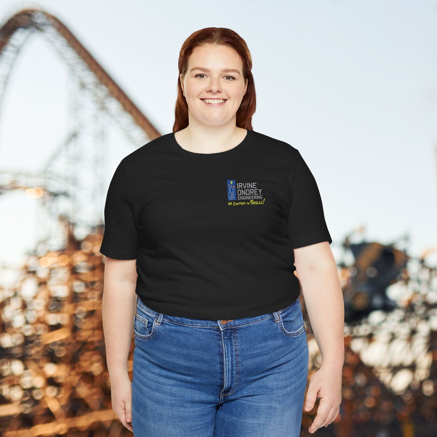 I Just Wanna Go Golfing & Ride Roller Coasters Tee (BACK graphic) • Irvine Ondrey Engineering