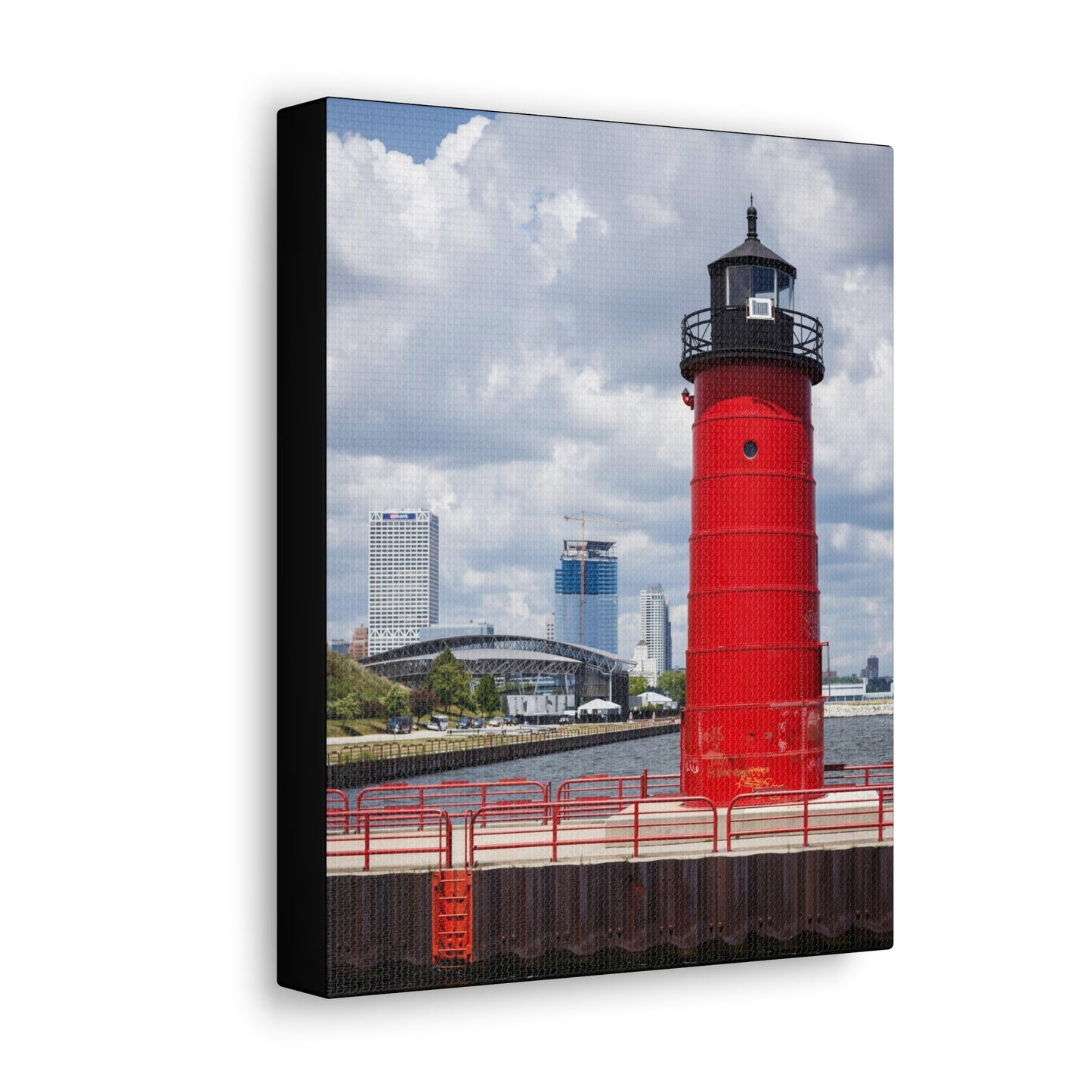 Phare et horizon de Milwaukee Wisconsin ; Milwaukee Pierhead Light, Photographie Toile Wrap Wall Art