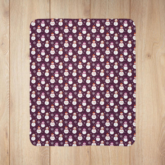 Lesbian Pride Snowmen Velveteen Plush Blanket